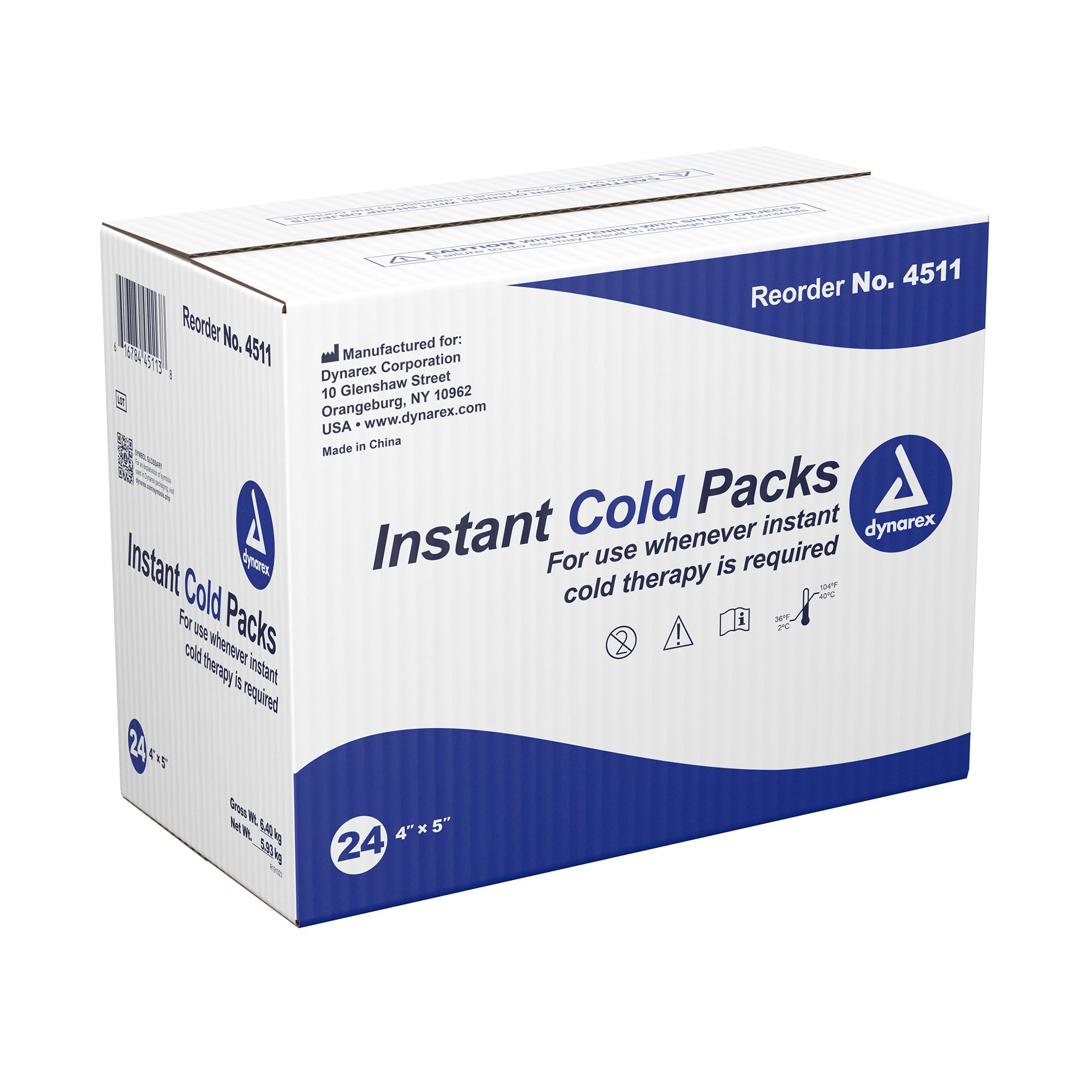 Dynarex 4511 - dynarex® Instant Cold Pack, 4 x 5 Inch - 24/Case
