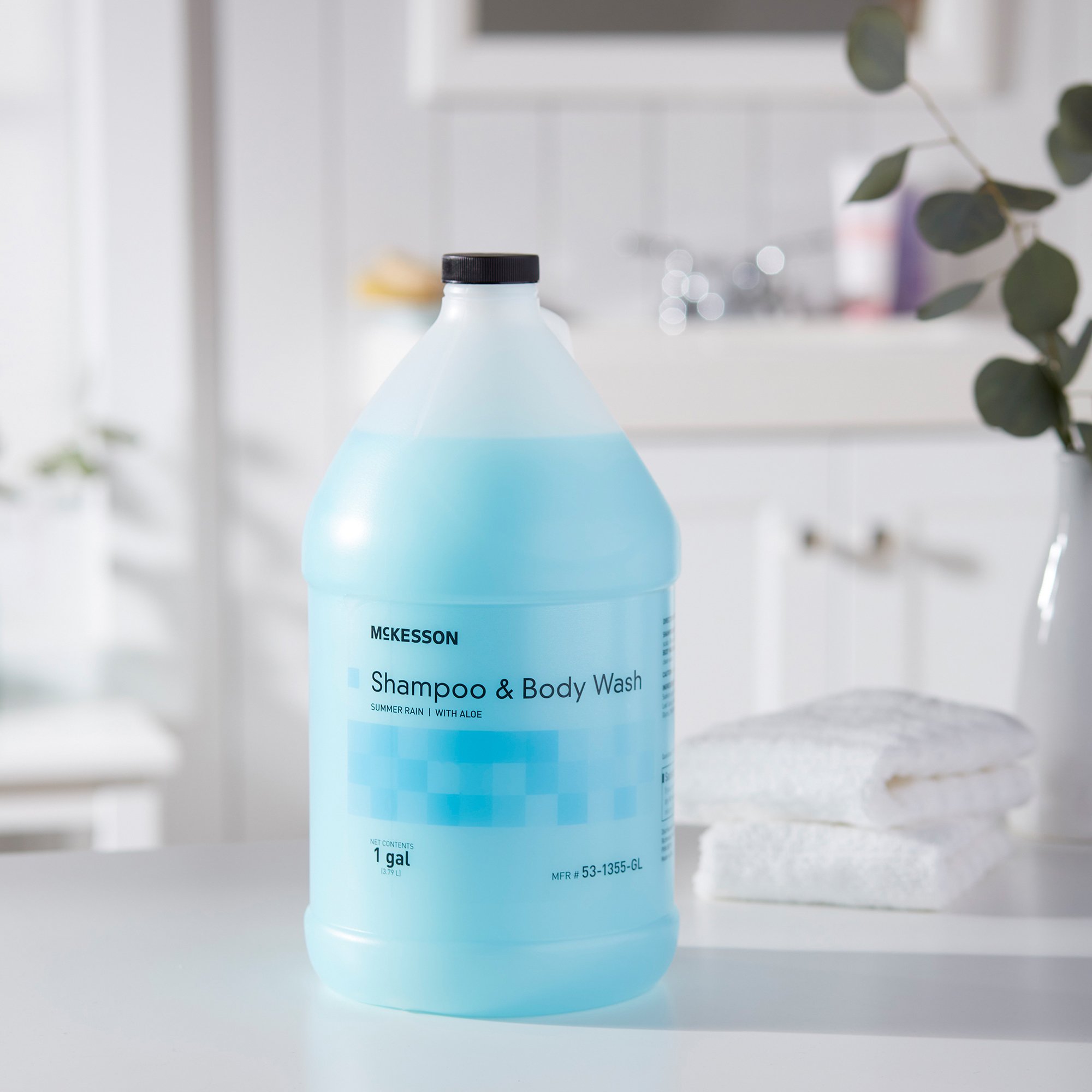 McKesson Brand 53-1355-GL - McKesson two-in-one shampoo and Body Wash, Summer Rain Scent, 1 Gallon Jug - 1/Each, 4/Case