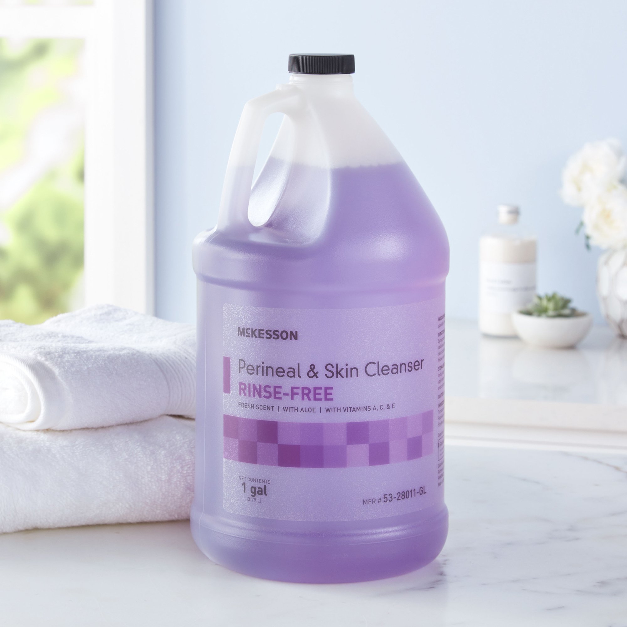McKesson Brand 53-28011-GL - McKesson Rinse-Free Perineal Wash, Fresh Scent, 1 gal. - 1/Each, 4/Case