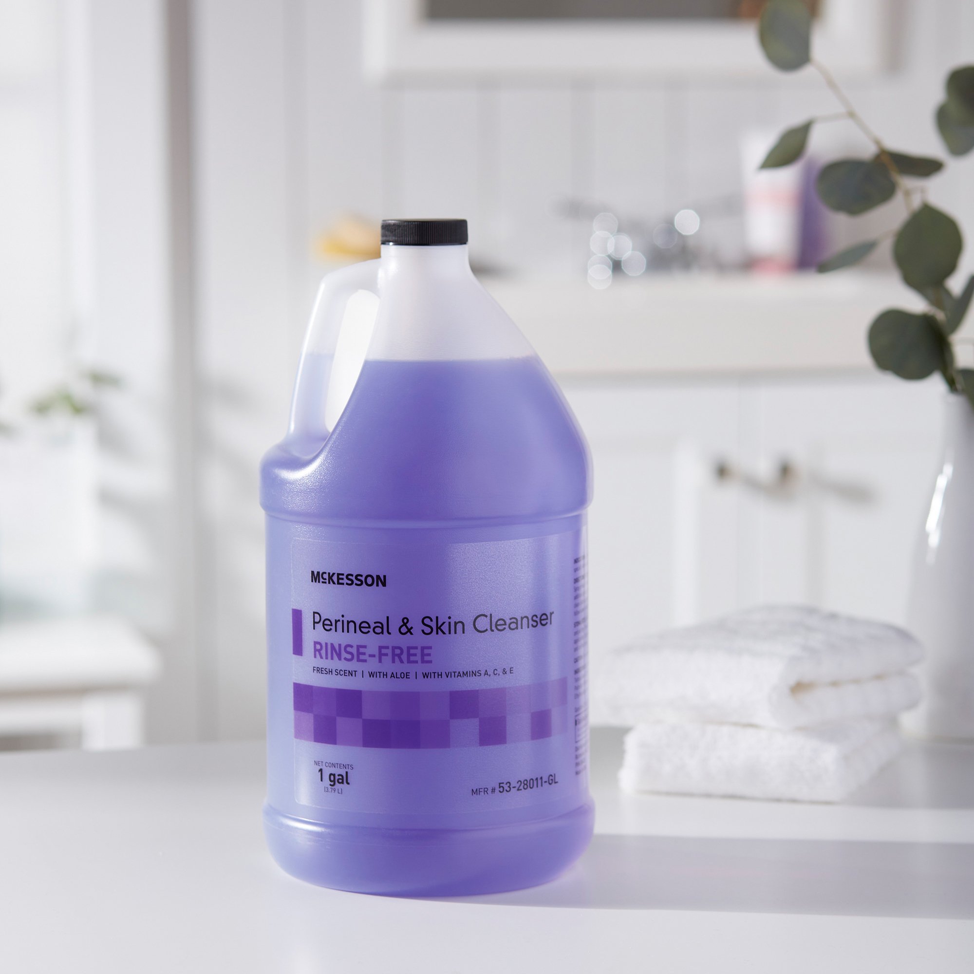 McKesson Brand 53-28011-GL - McKesson Rinse-Free Perineal Wash, Fresh Scent, 1 gal. - 1/Each, 4/Case