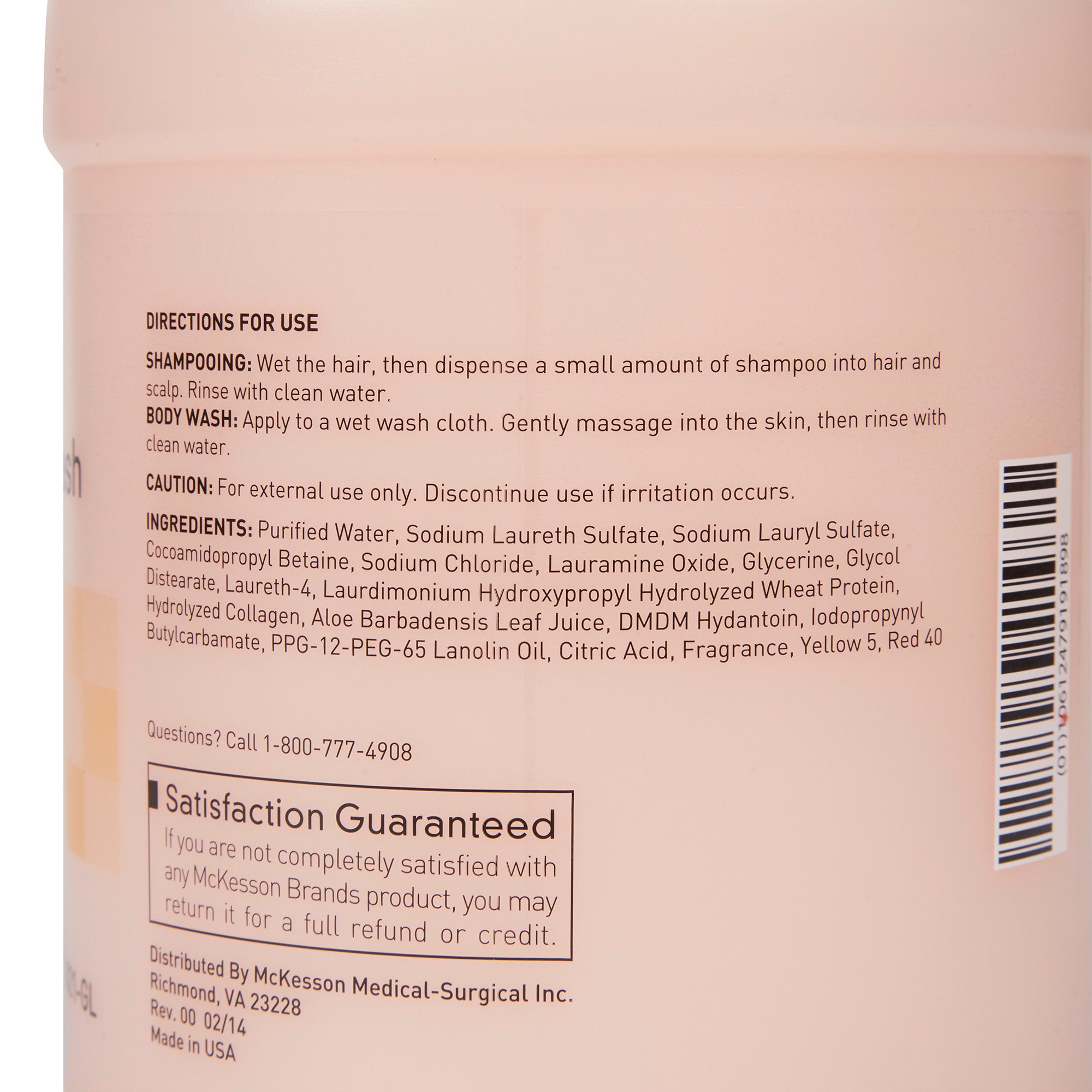 McKesson Brand 53-28021-GL - McKesson two-in-one shampoo and Body Wash, Apricot Scent, 1 Gallon Jug - 1/Each, 4/Case
