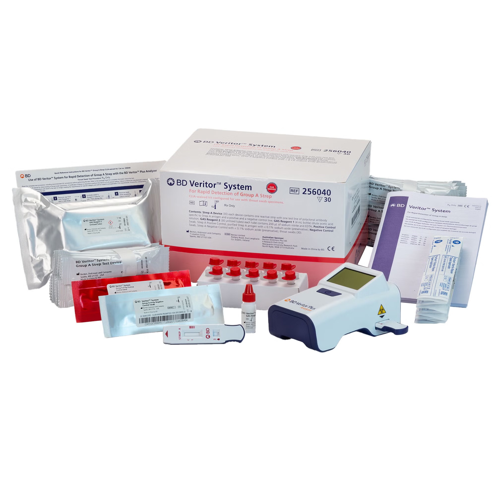 BD - 256040 Respiratory Test Kit BD Veritor™ System Strep A Test 30 Tests CLIA Waived