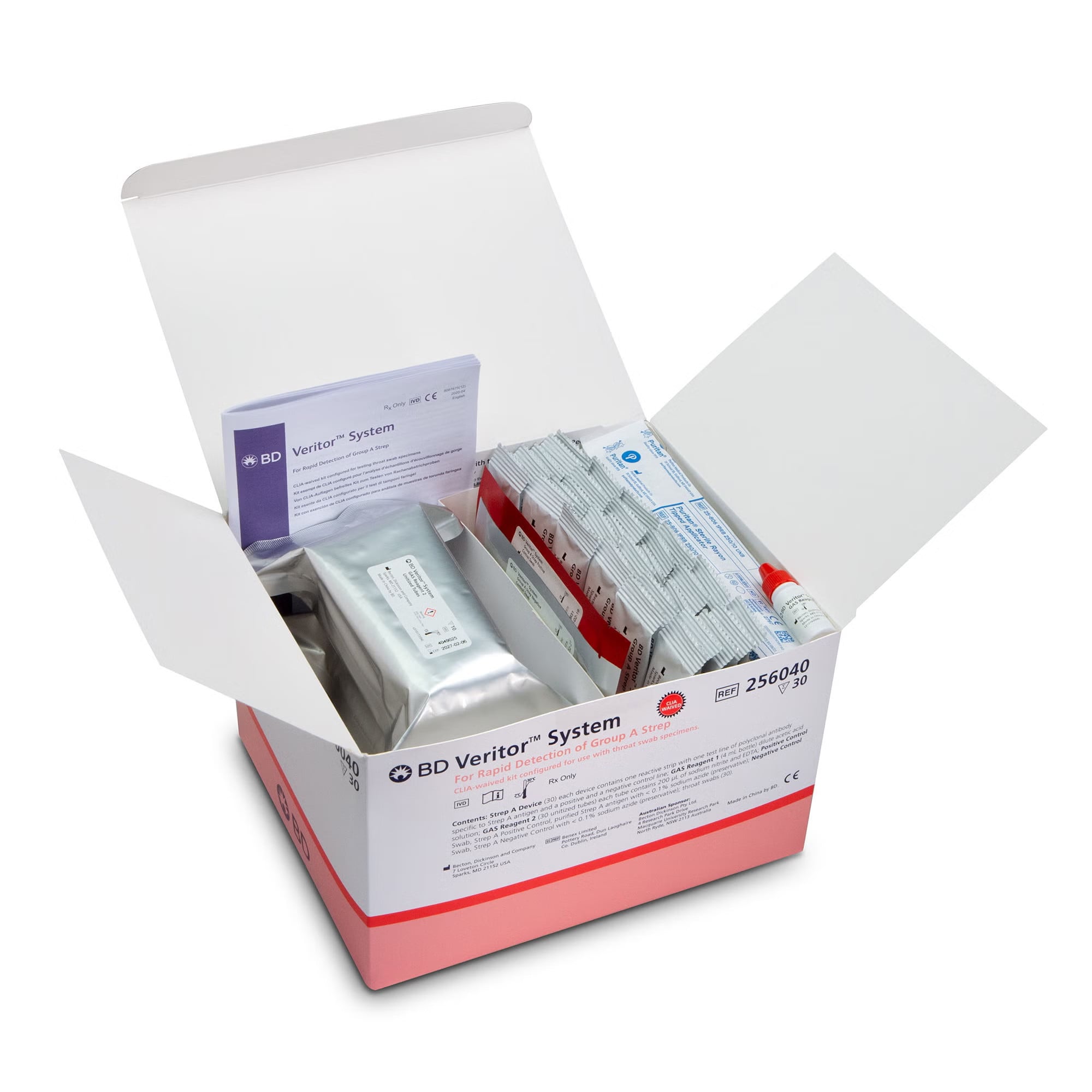 BD - 256040 Respiratory Test Kit BD Veritor™ System Strep A Test 30 Tests CLIA Waived