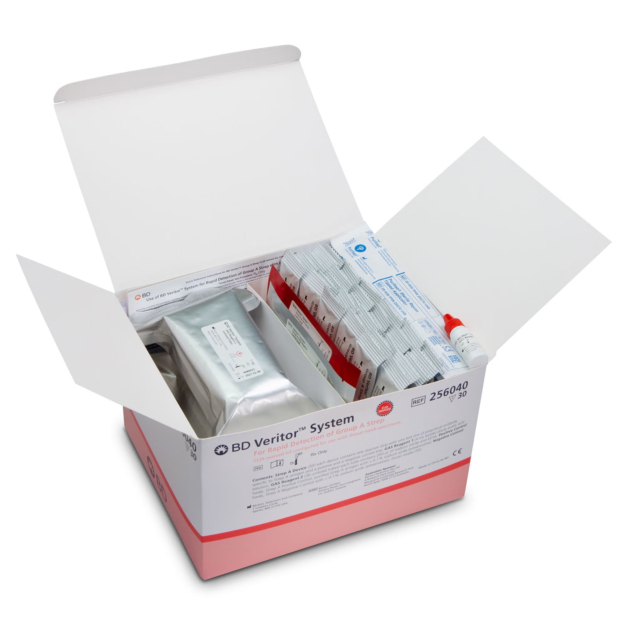 BD - 256040 Respiratory Test Kit BD Veritor™ System Strep A Test 30 Tests CLIA Waived