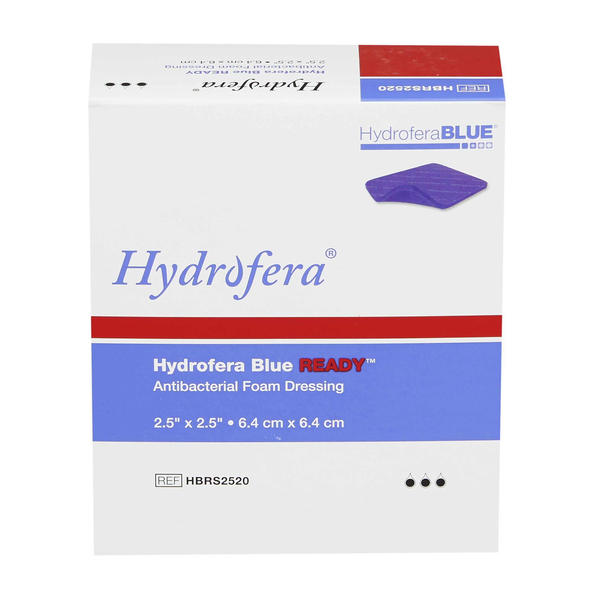 BSN Medical - HBRS2520 Hollister® Hydrofera Blue Ready™ Antibacterial Foam Dressing