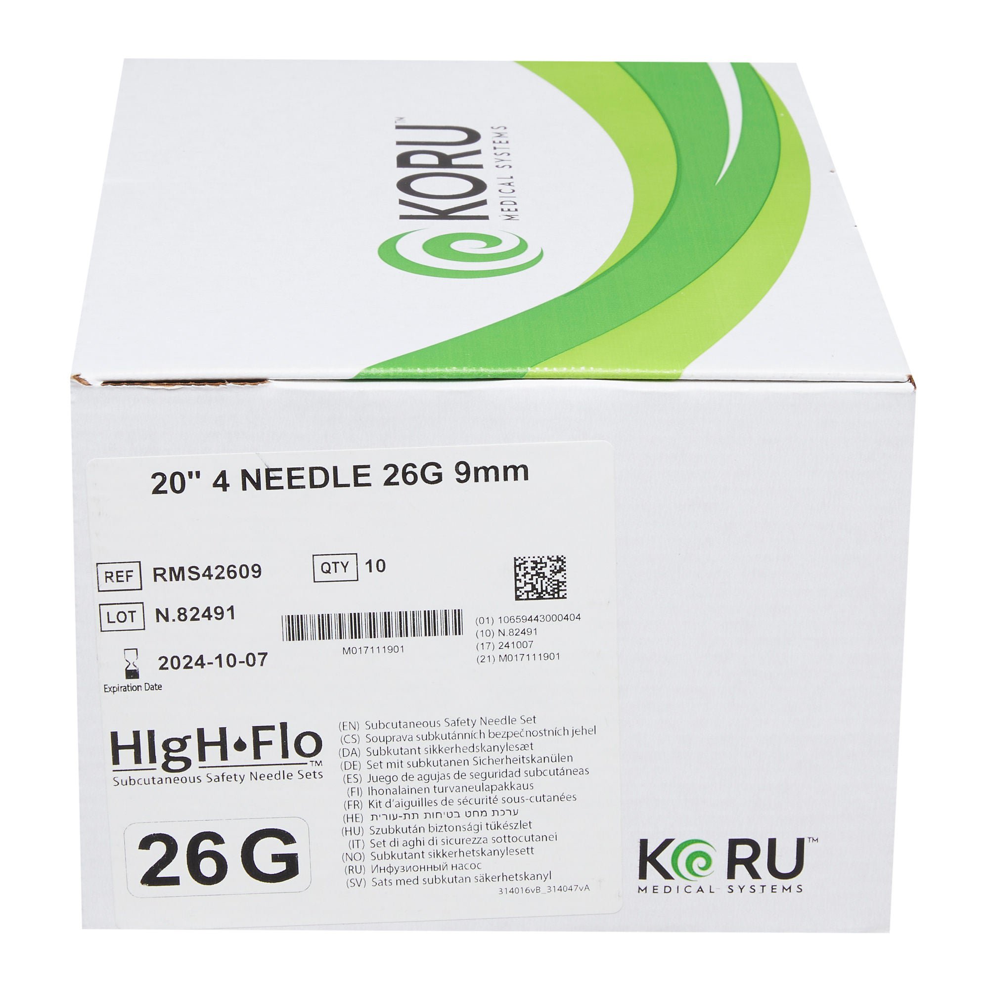 KORU Medical Systems - RMS42609 HIgH-Flo™4 Sub-Q Infusion Set