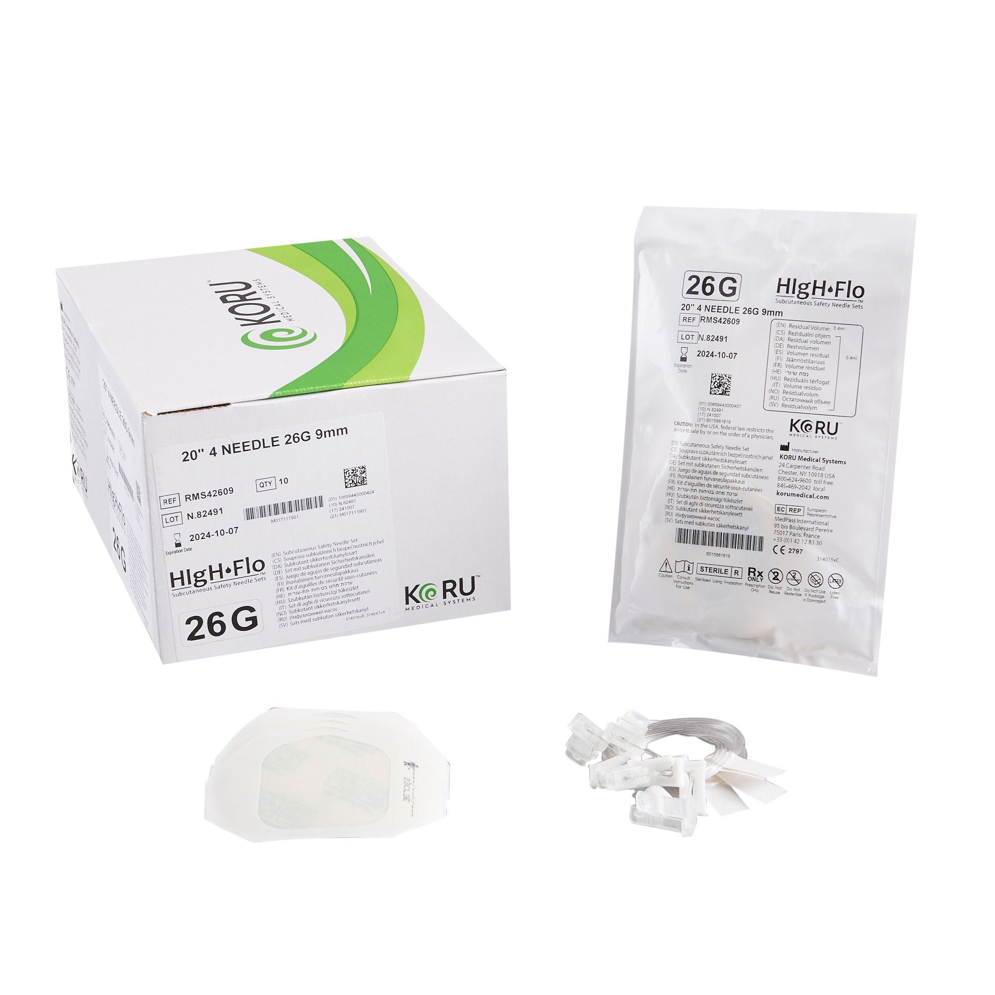 KORU Medical Systems - RMS42609 HIgH-Flo™4 Sub-Q Infusion Set
