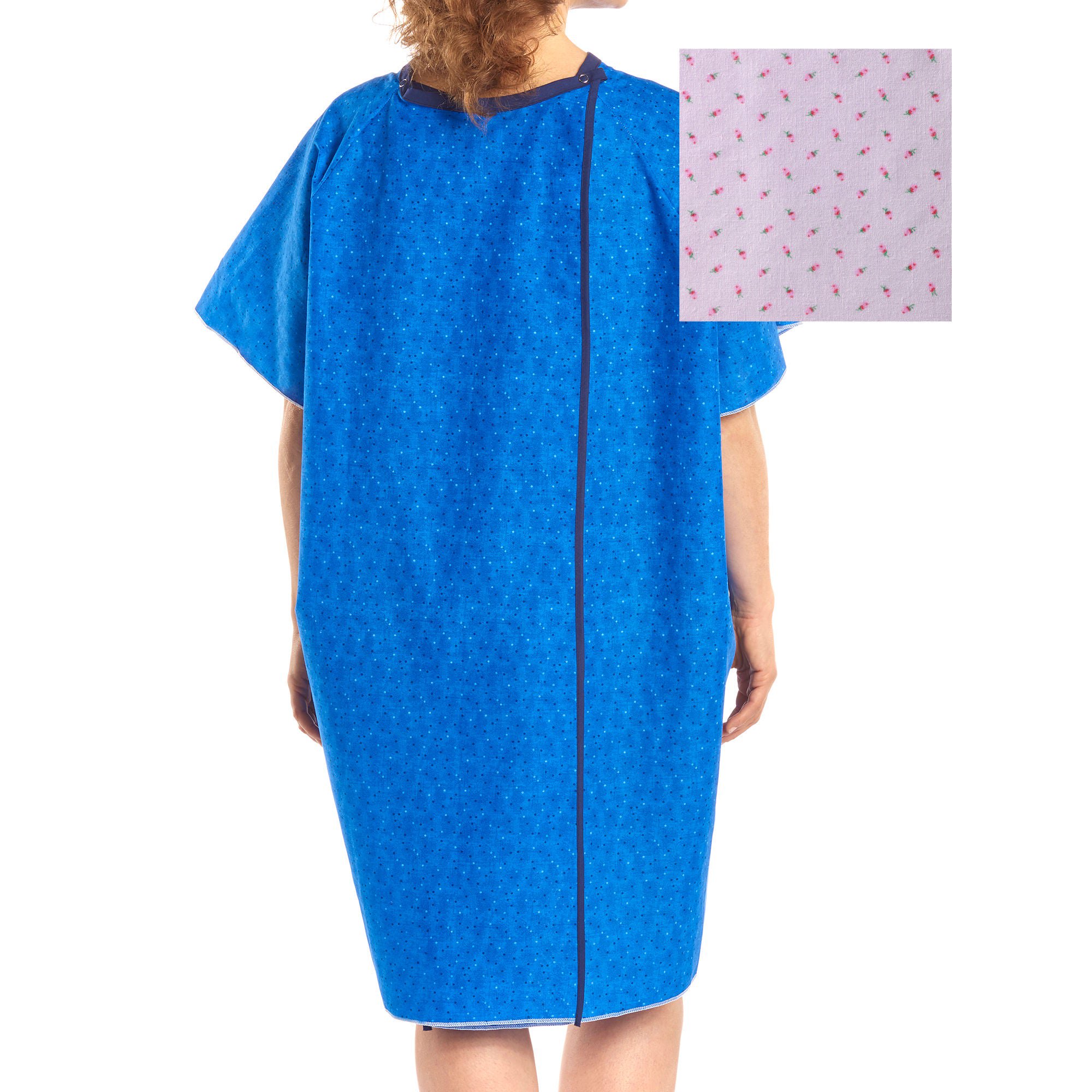 Salk Inc - 500LPP Patient Exam Gown Snap Wrap™ One Size Fits Most Pink Rosebud Print Reusable