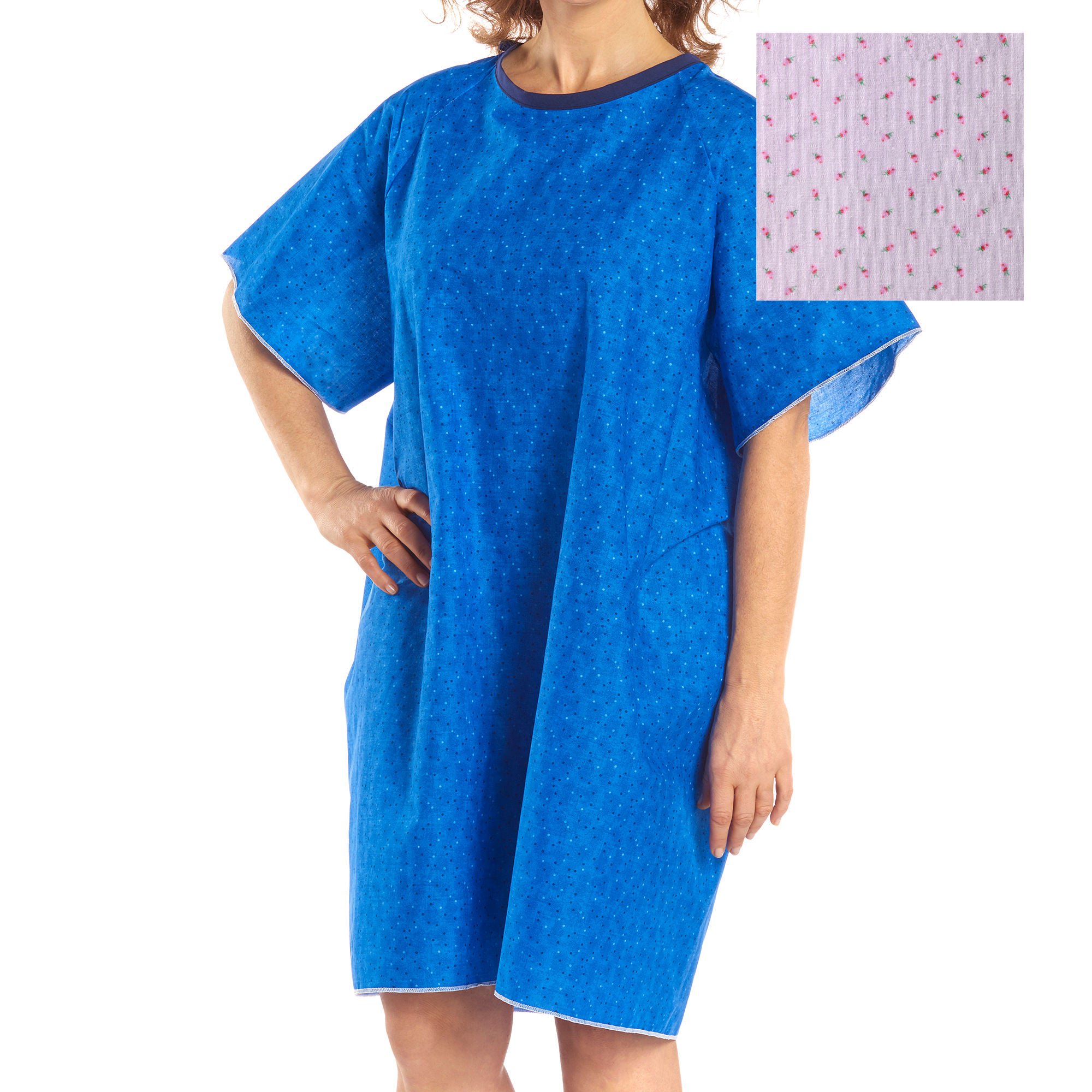 Salk Inc - 500LPP Patient Exam Gown Snap Wrap™ One Size Fits Most Pink Rosebud Print Reusable
