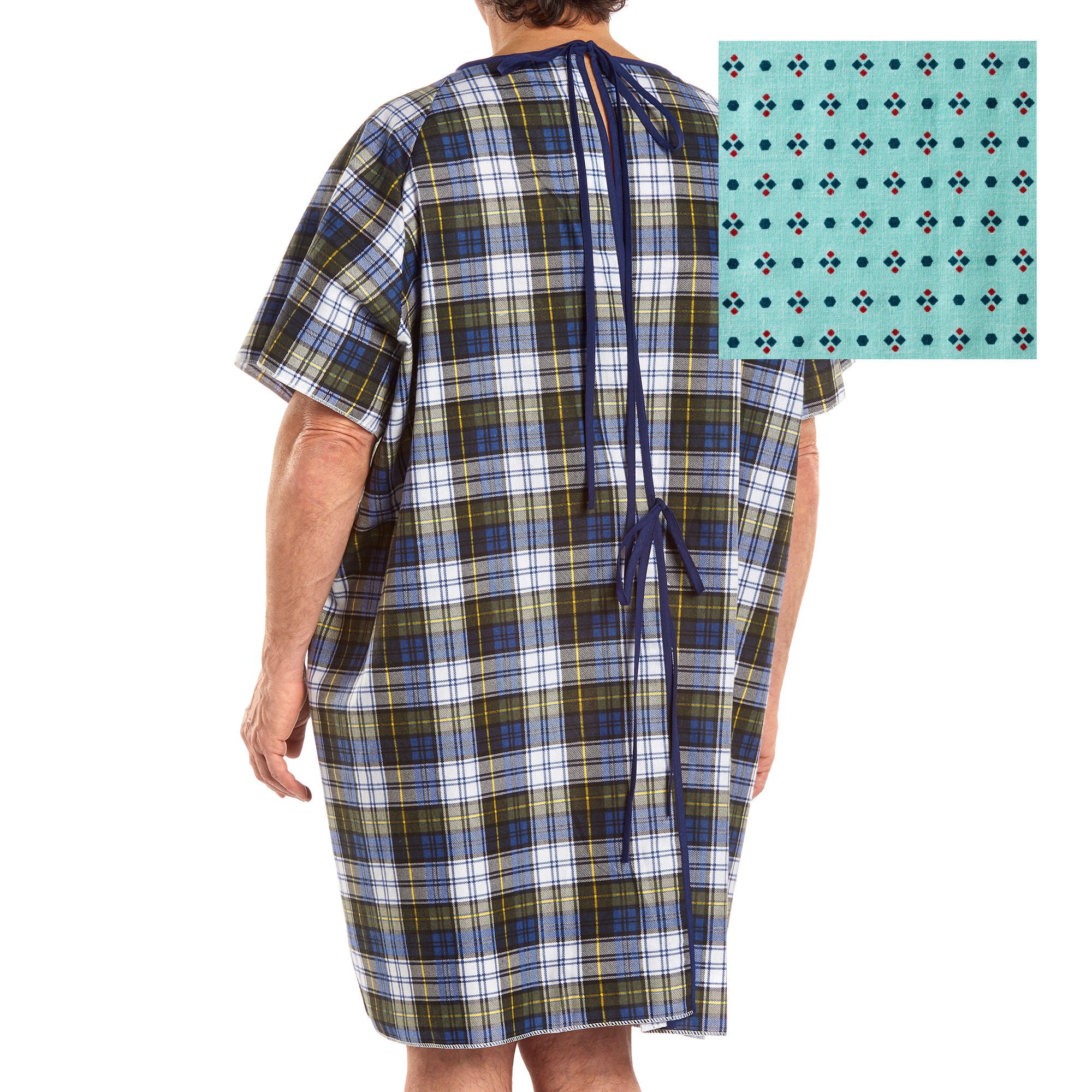 Salk Inc - 550MP Patient Exam Gown TieBack™ One Size Fits Most Geometric Print Reusable