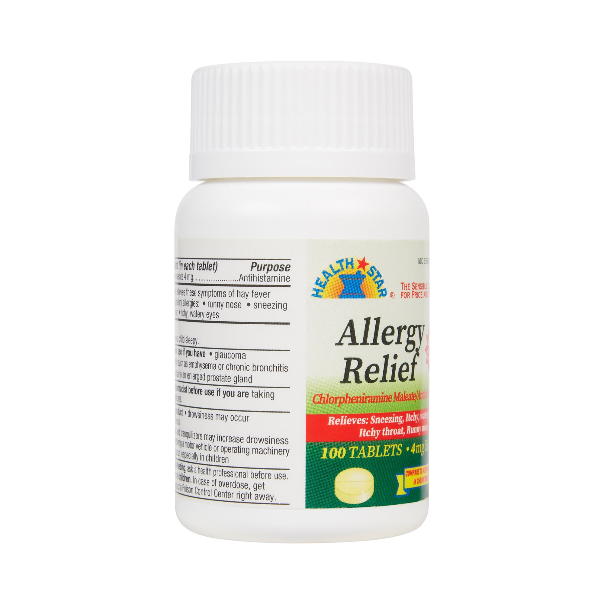 Geri-Care 784-01-HST - Health*Star® Chlorpheniramine Maleate Allergy Relief - 100/Bottle, 1200/Case