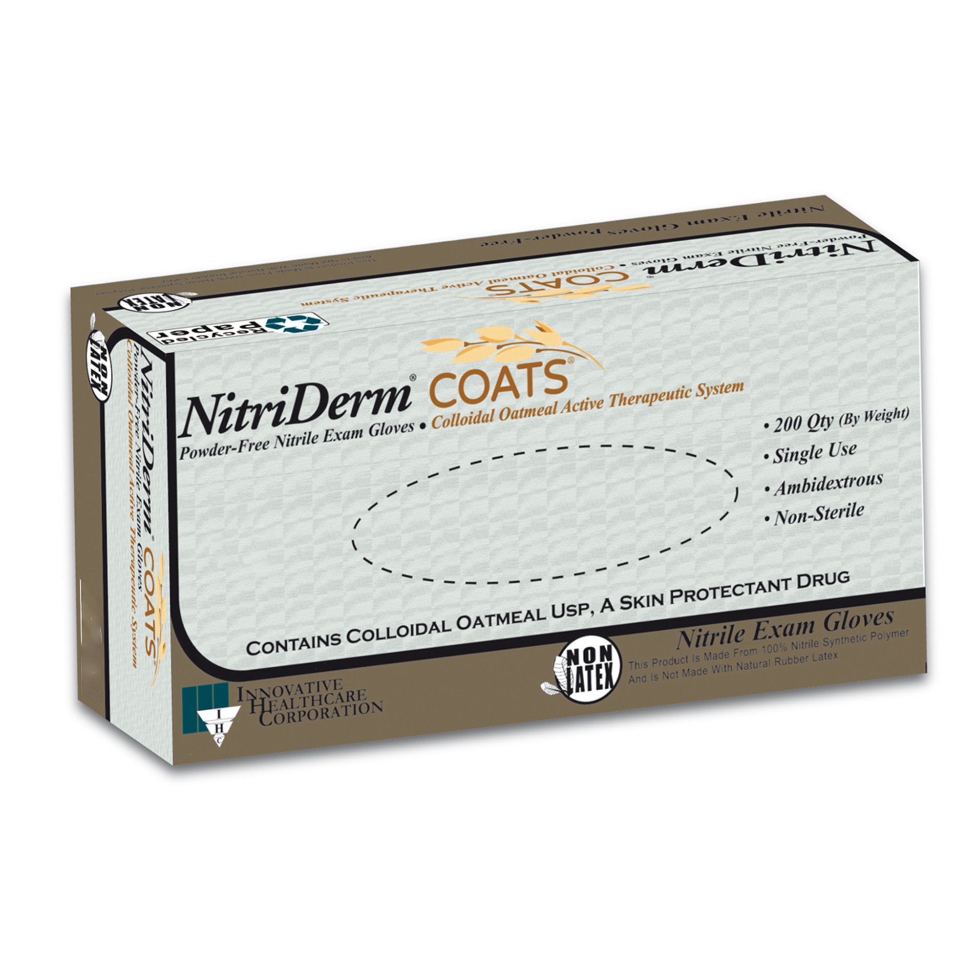 Innovative Healthcare Corp 125202 - NitriDerm® Coats® Nitrile Exam Glove, Medium, White - 200/Box, 2000/Case