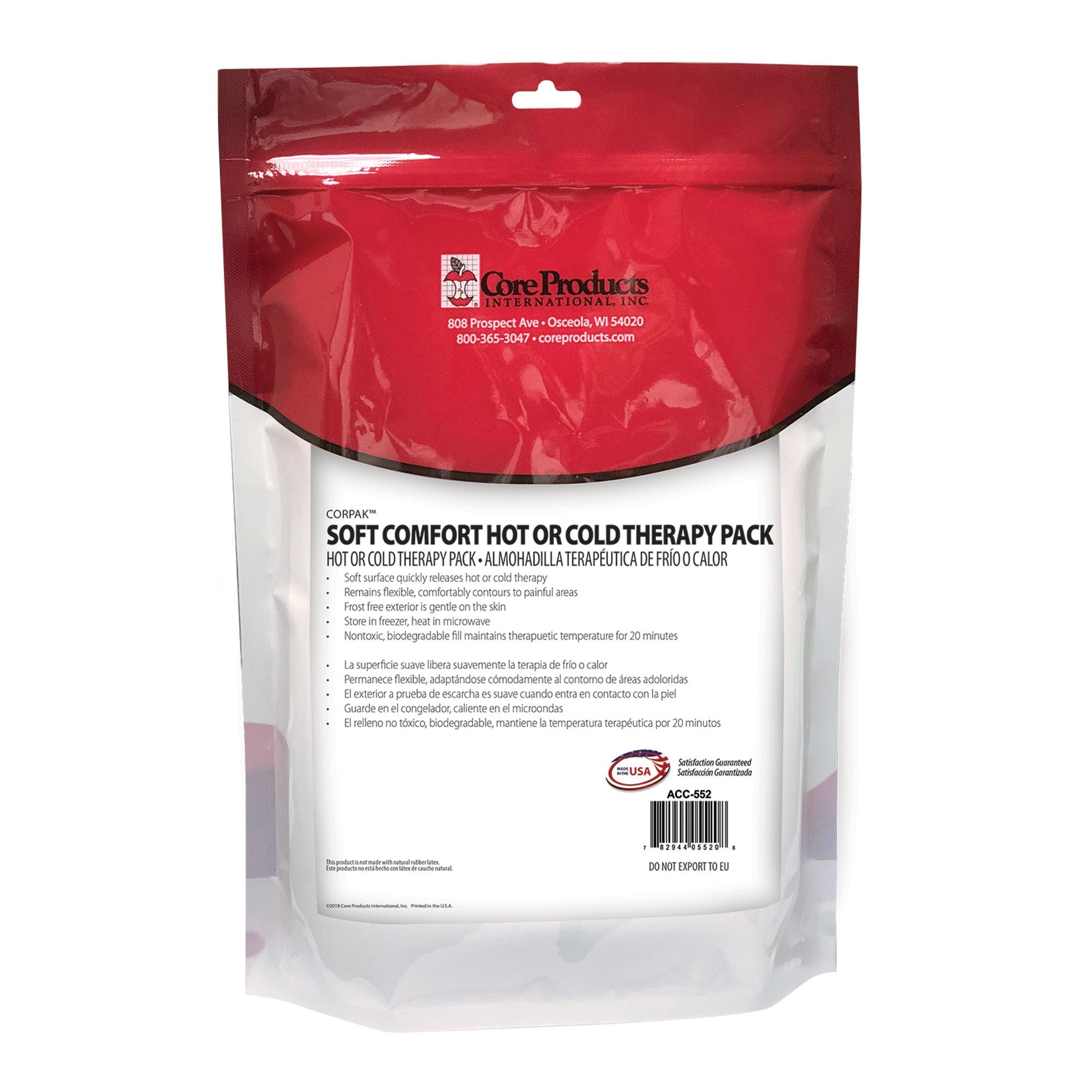 Core Products - ACC-552 Hot / Cold Pack Soft Comfort CorPak Neck One Size Fits Most 6 X 20 Inch Polyethylene / Polyester / Propylene Glycol / Bentonite Clay / Water Reusable