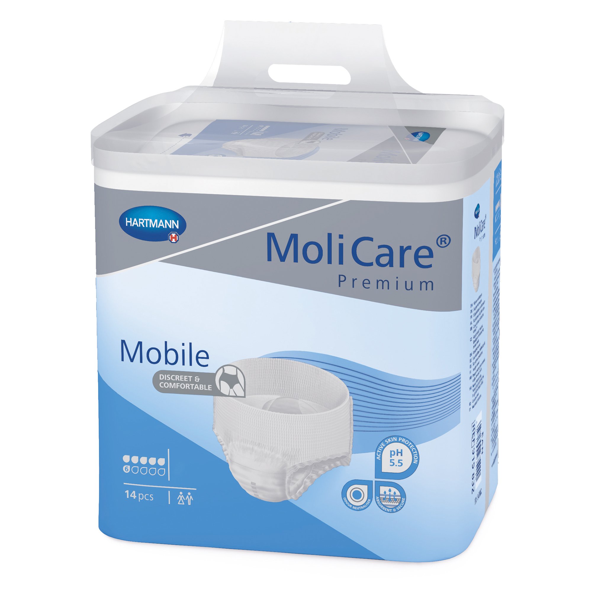 Hartmann 915831 - MoliCare® Premium Mobile 6 Drop Absorbency Incontinence Underwear, Small - 14/Bag, 56/Case