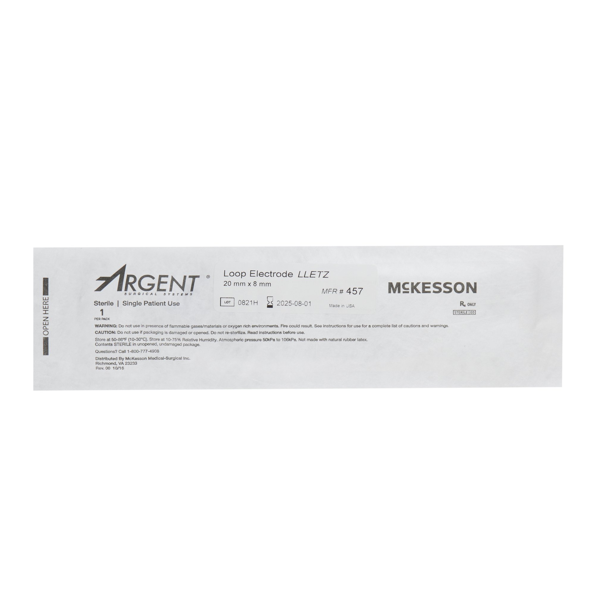 McKesson Brand 457 - McKesson Argent™ Disposable Lletz Loop Electrode - 5/Box