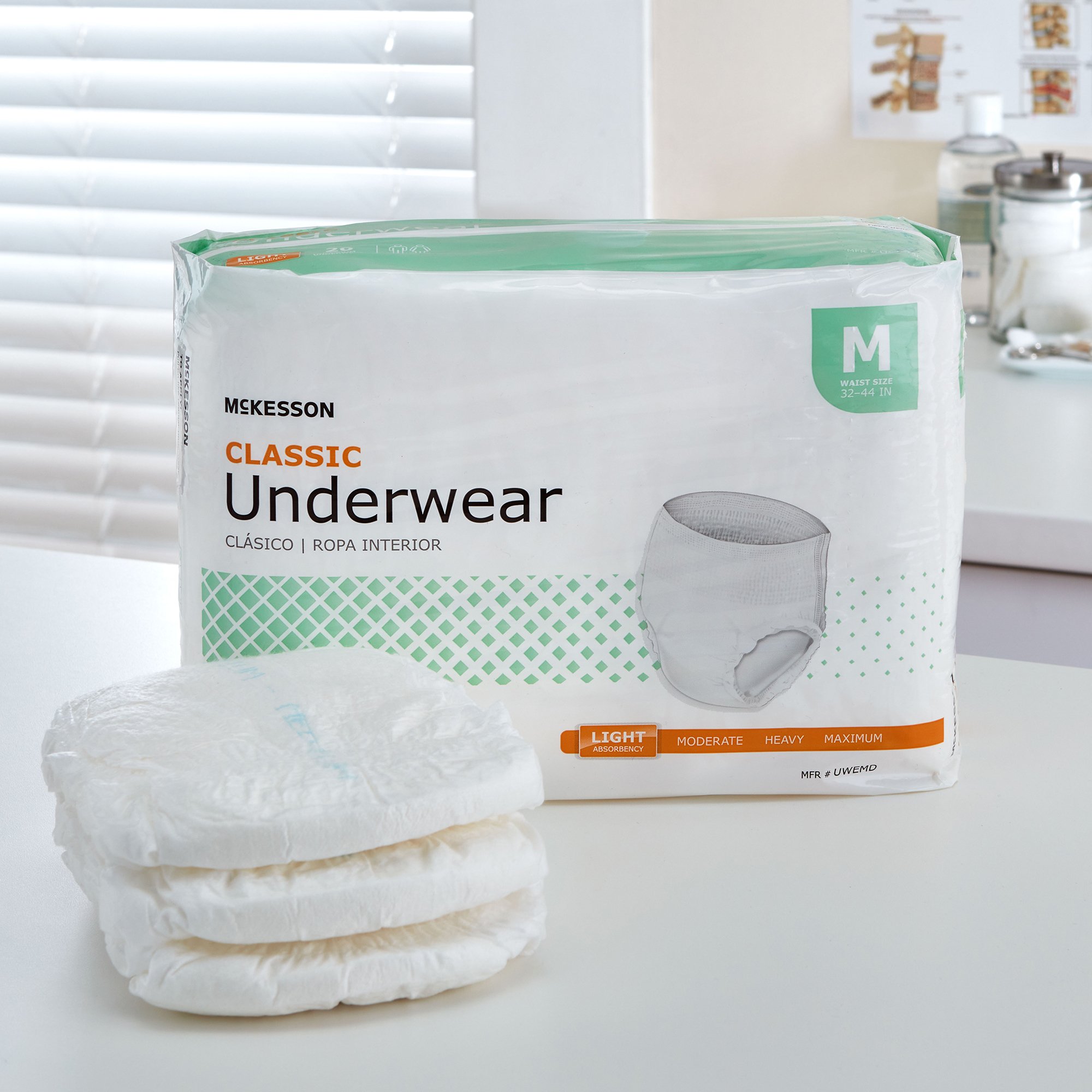 McKesson Brand - UWEMD McKesson Classic Light Absorbency Incontinence Underwear