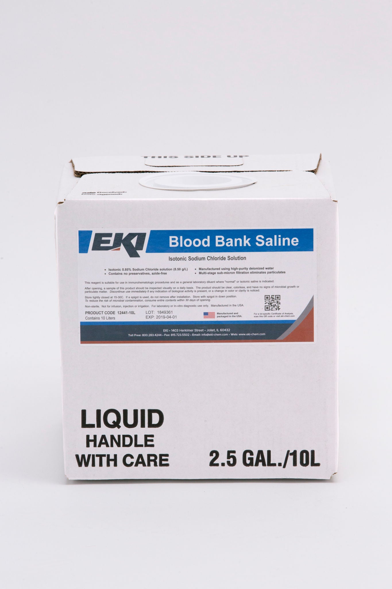 EK Industries Inc - 12441-10L EKI Saline Immunohematology Reagent