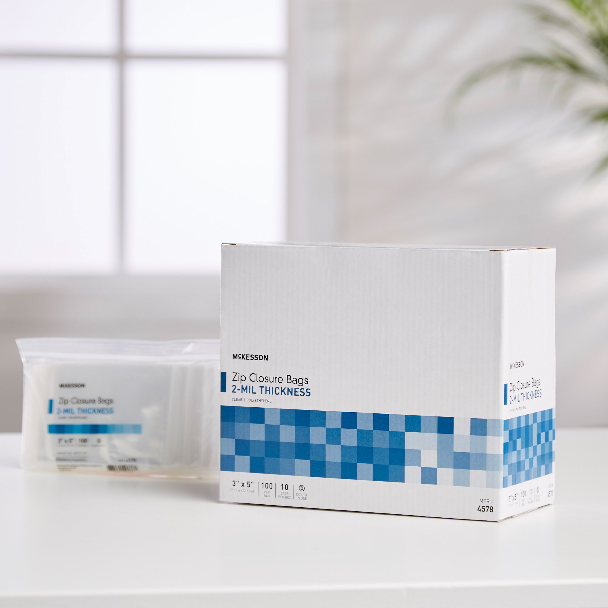 McKesson Brand 4578 - McKesson Zip Closure Bag, 3 x 5 in. - 1/Pack, 10/Box, 120/Case