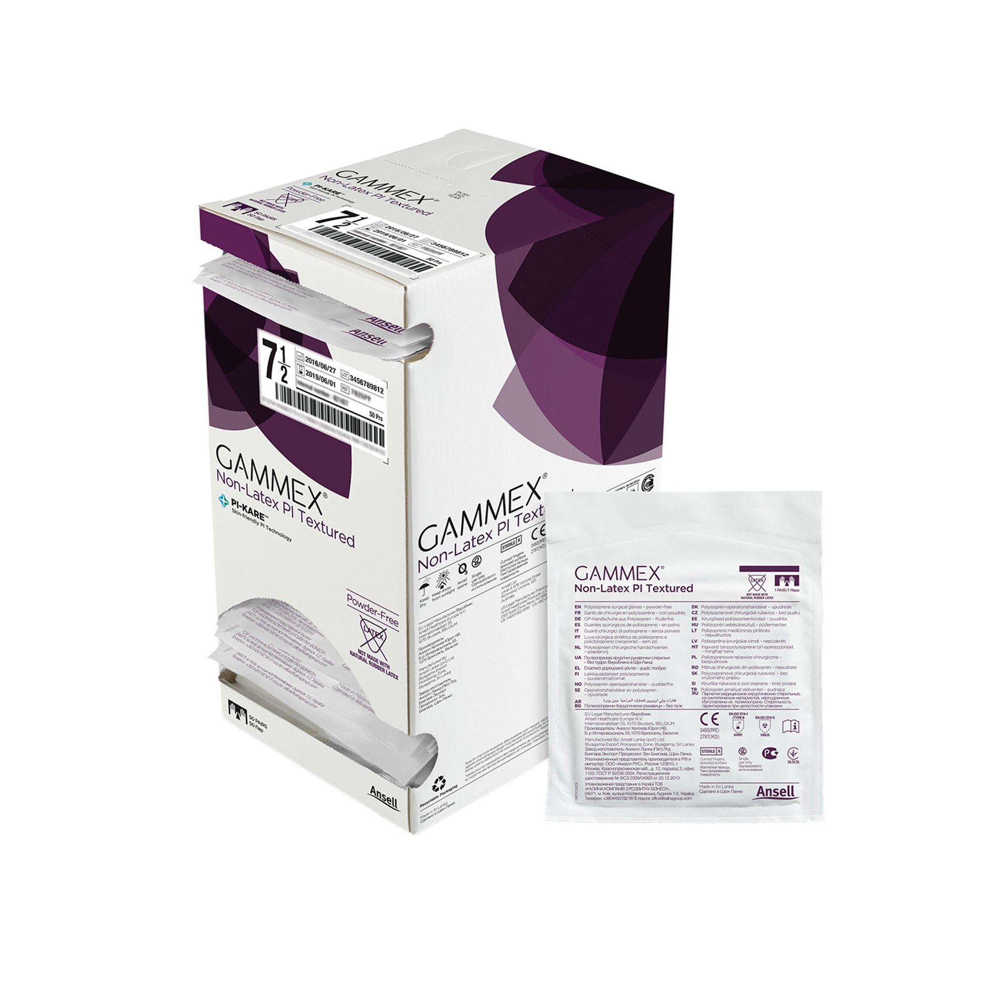 Ansell - 20688275 Gammex® Non-Latex PI Textured Polyisoprene Surgical Glove