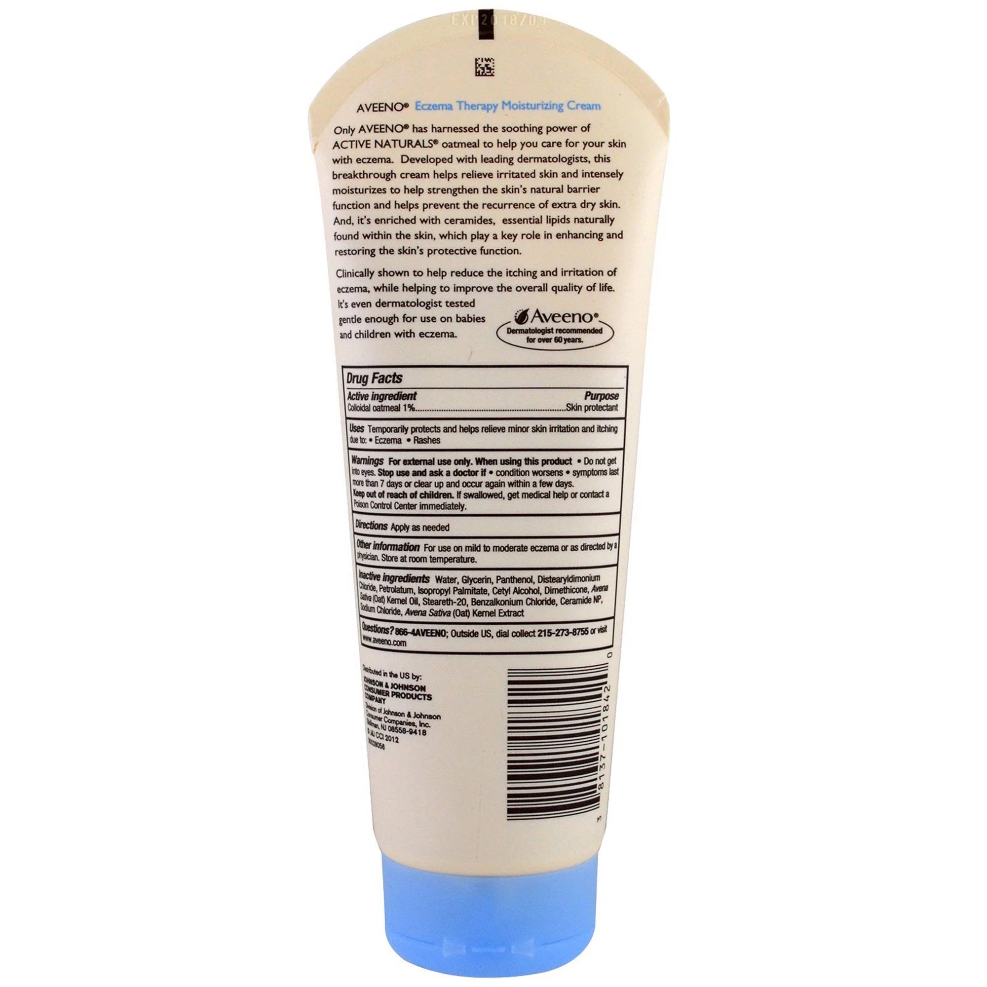J & J Sales 38137101842 - Aveeno® Active Naturals® Eczema Therapy Moisturizing Cream, 7.3 ounces - 1/Each
