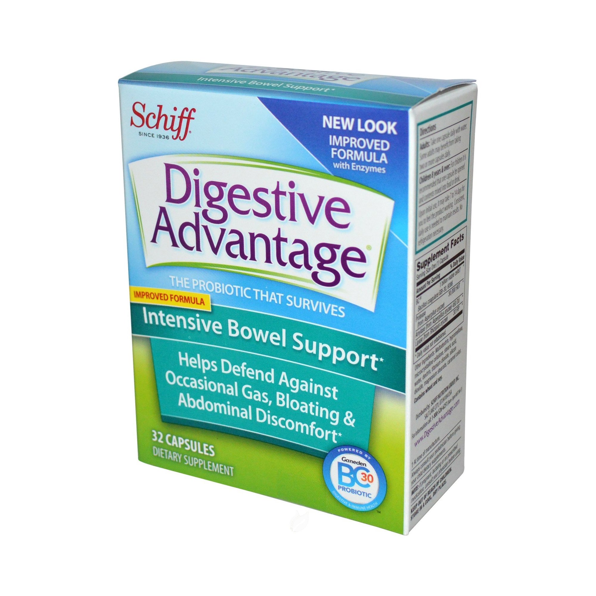 Reckitt Benckiser 81506600116 - Schiff Digestive Advantage® Intensive Bowel Support Capsules - 32/Box