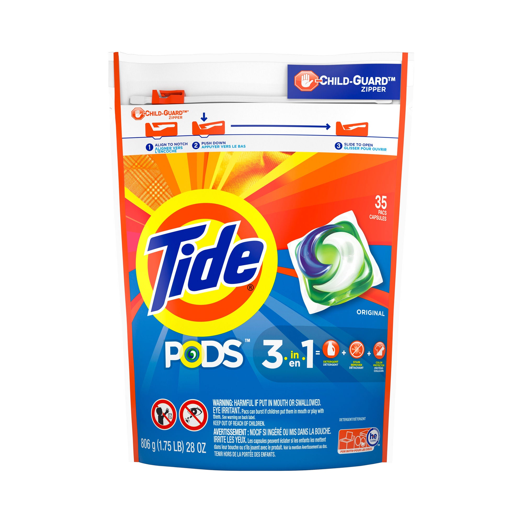 Procter & Gamble - 00037000931270 Laundry Detergent Tide® PODS® 35 Count Bag Pod Scented