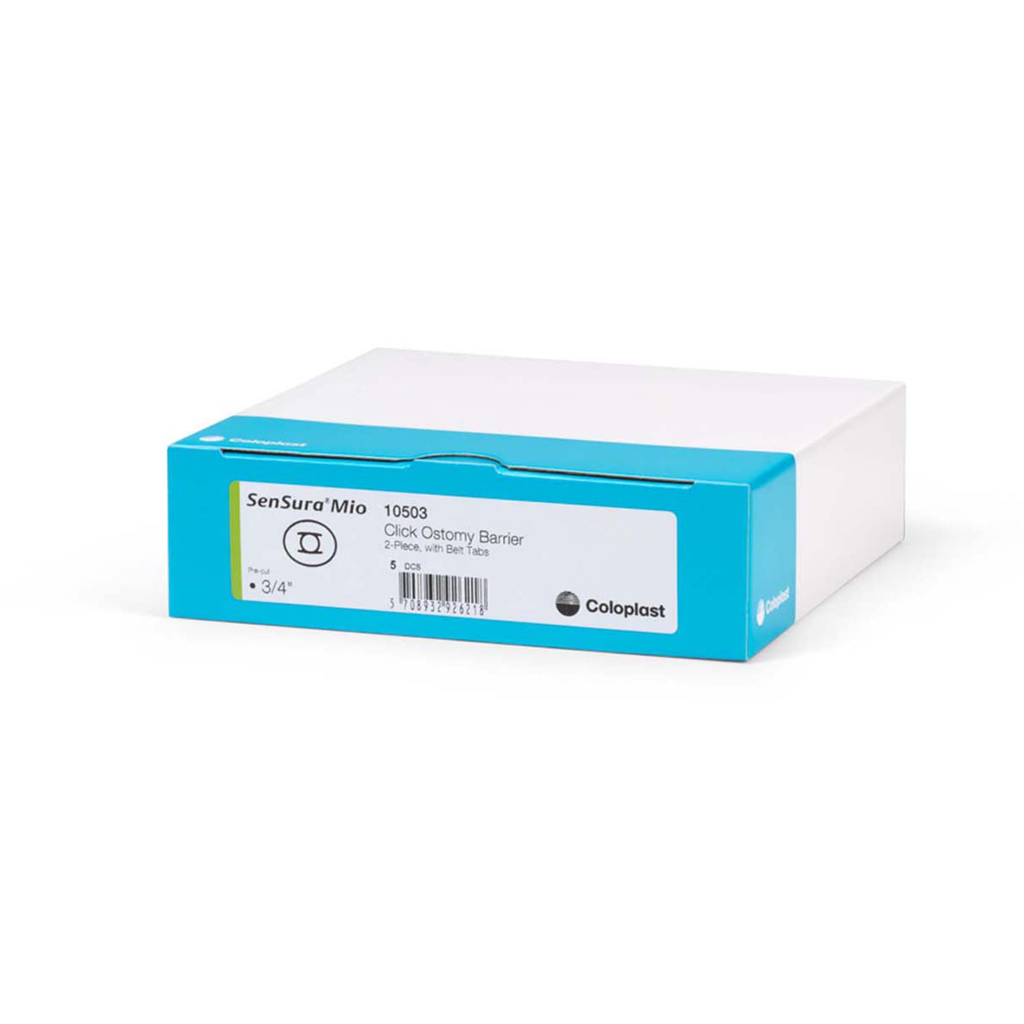 Coloplast 10503 - SenSura® Mio Click Ostomy Barrier, 20 mm Stoma Opening, Green Color Match - 5/Box