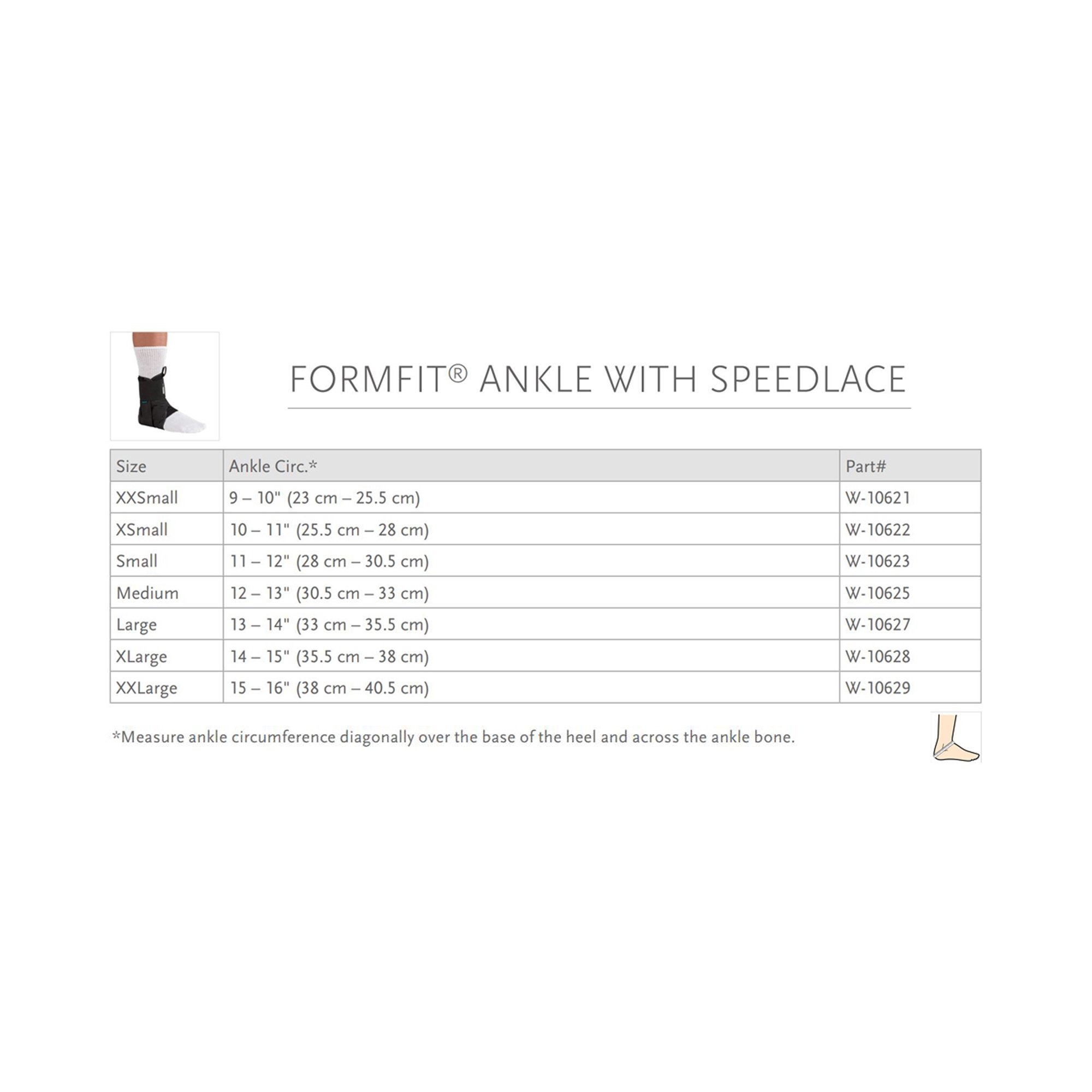 Ossur W-10622 - Ossur® Formfit® Low Profile Ankle Brace with Speed Lace, Extra Small - 1/Each