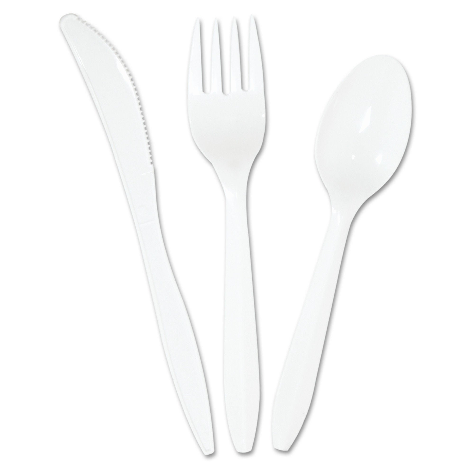 Essendant Co-United Stationers - BWKCOMBOKIT Utensil Set Boardwalk® Medium Weight White Plastic