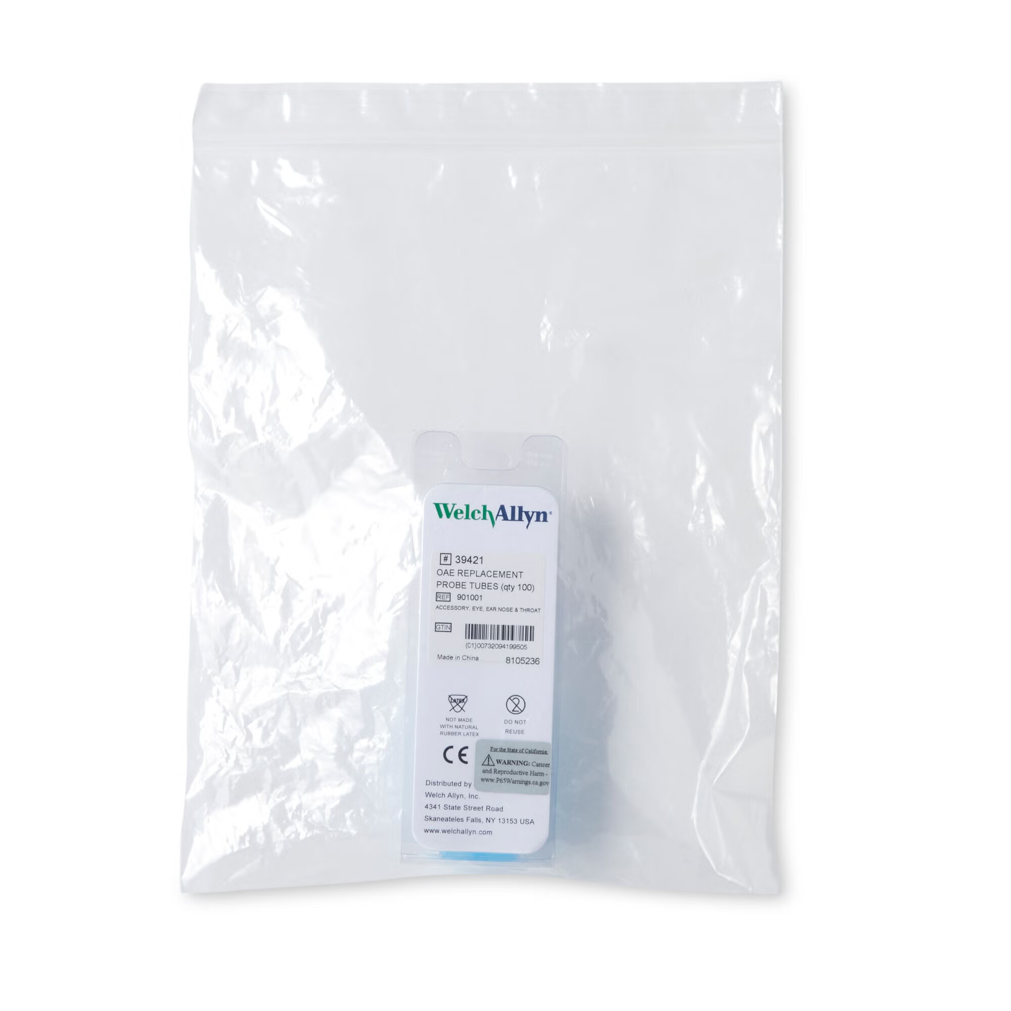 Welch Allyn - 39421 Probe Tube 5.08 W X 15.24 H X 2.79 D cm For use with OAE Hearing Screener