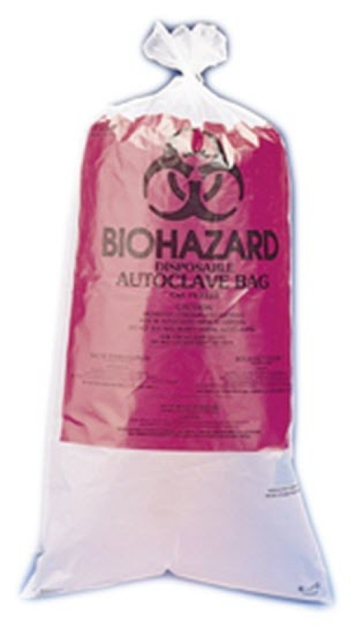 Bel-Art Products - 13161-0009 Autoclavable Biohazard Waste Bag SP Scienceware™ Biohazard Symbol / Precautionary Procedures 10 to 12 gal. Clear 24 X 30 Inch