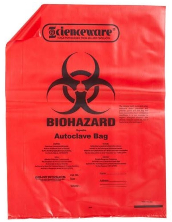 Bel-Art Products - 13164-1419 Autoclavable Biohazard Waste Bag SP Bel-Art Biohazard Symbol / Disposable Autoclave Bag / Caution 2 to 4 gal. Red 14 X 19 Inch