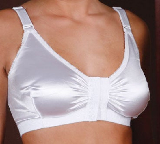 Medico International - T-340-42 Compression Bra T-340 Size 42 White Front Hook and Eye Closure Adjustable Slide Strap