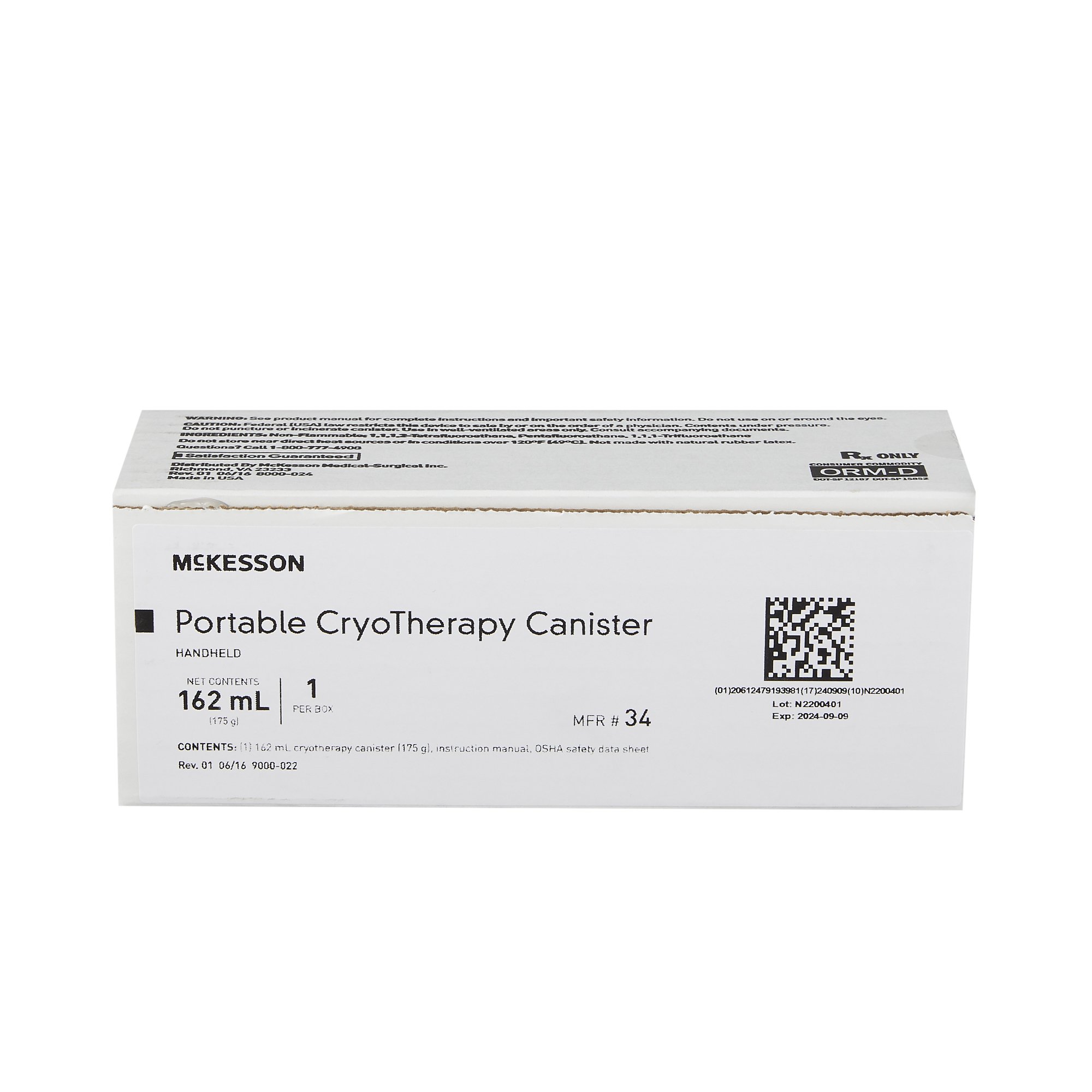 McKesson Brand 34 - McKesson Cryosurgical Replacement Canister, 162 mL - 1/Box