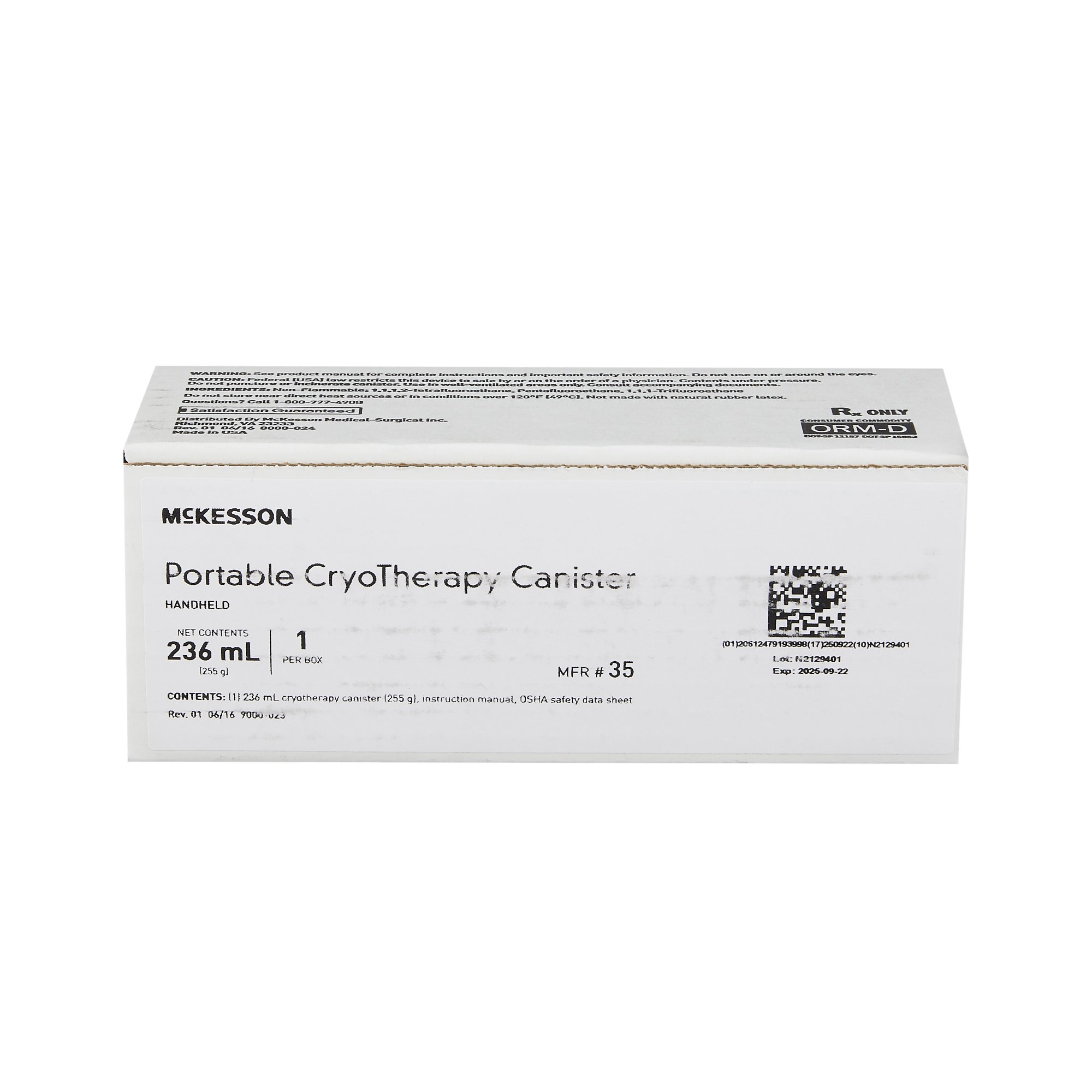 McKesson Brand 35 - McKesson Cryosurgical Replacement Canister, 236 mL - 1/Box