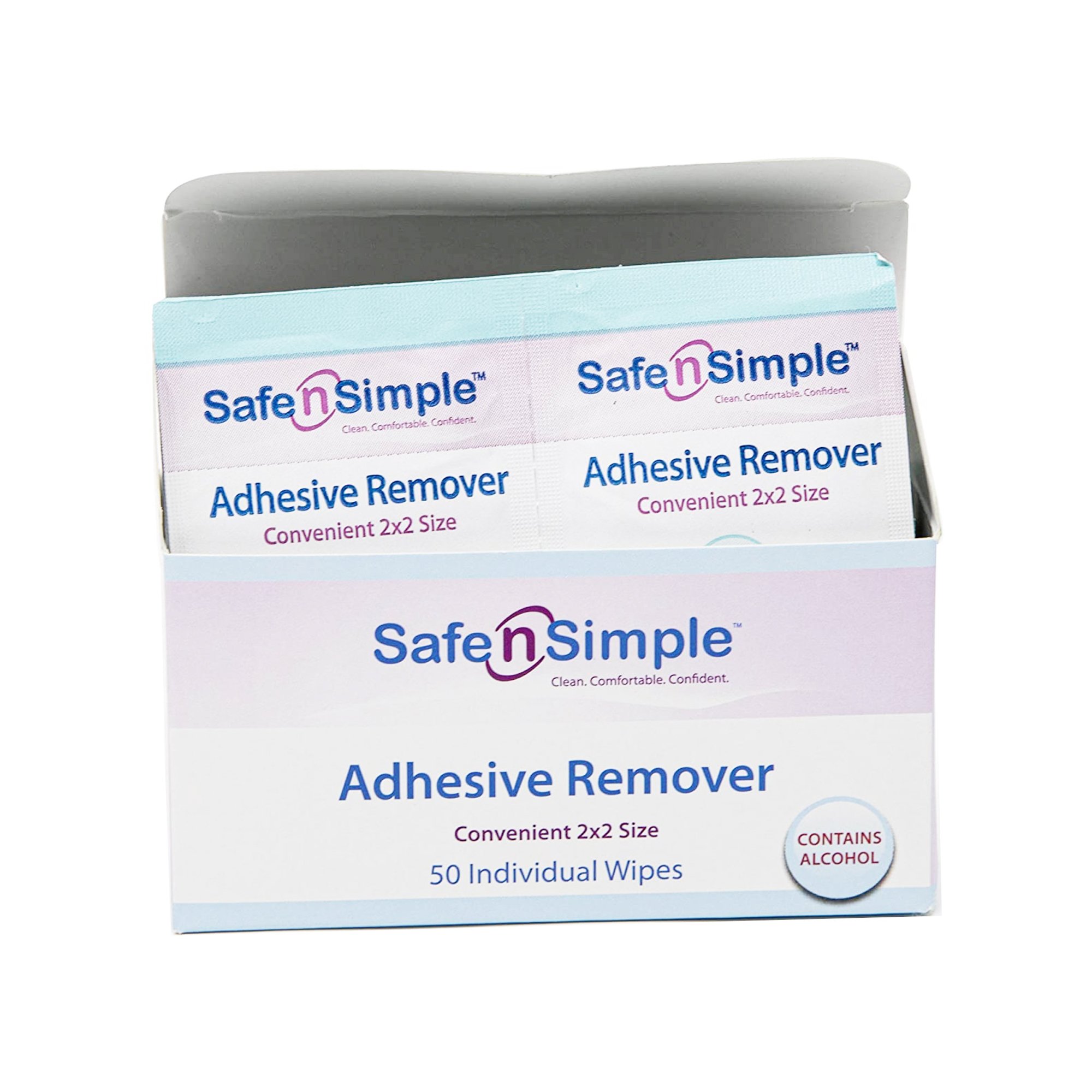 Safe N Simple SNS00650 - Safe N Simple Adhesive Remover, 2 x 2 Inch Wipe - 50/Box, 10000/Case