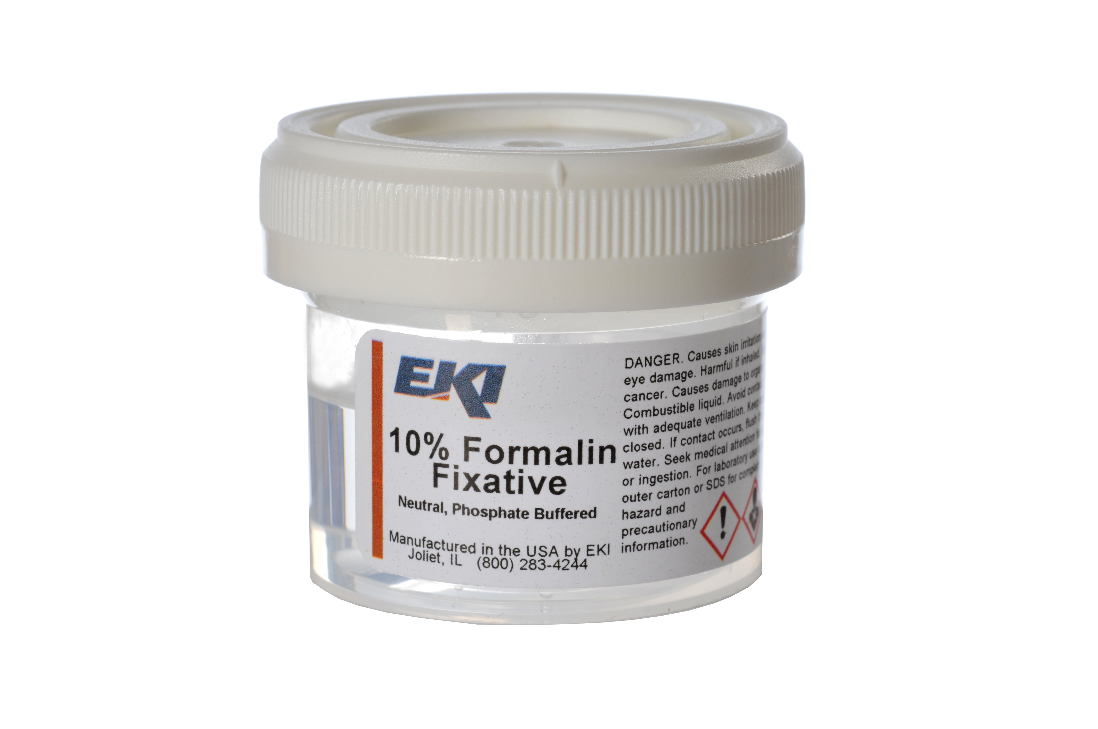 EK Industries Inc 24499-100X40ML - EKI Prefilled Formalin Container, 20 mL Fill in 40 mL - 100/Case