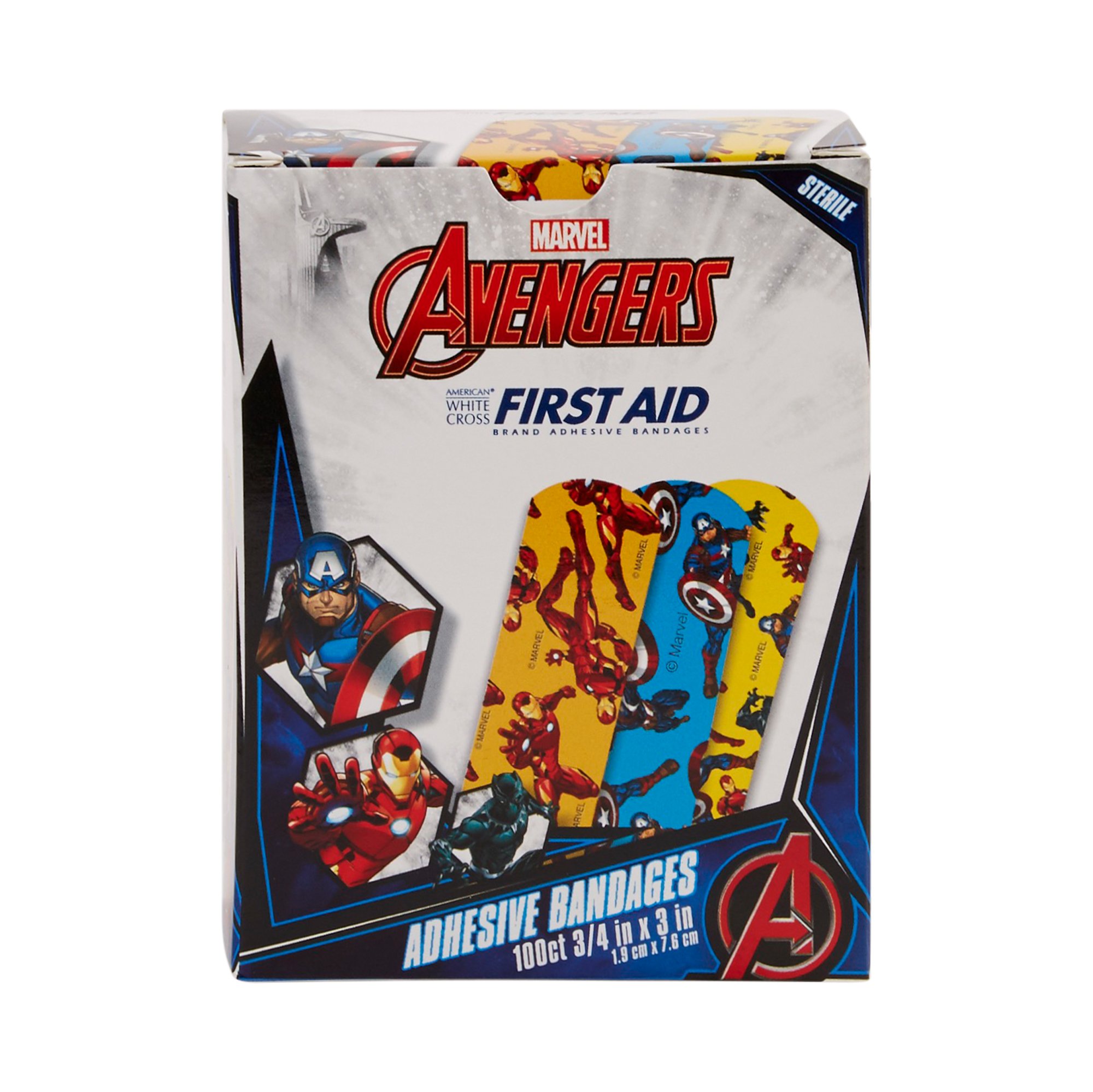 Dukal - 1087837 American® White Cross Stat Strip® Kid Design (Avengers) Adhesive Strips