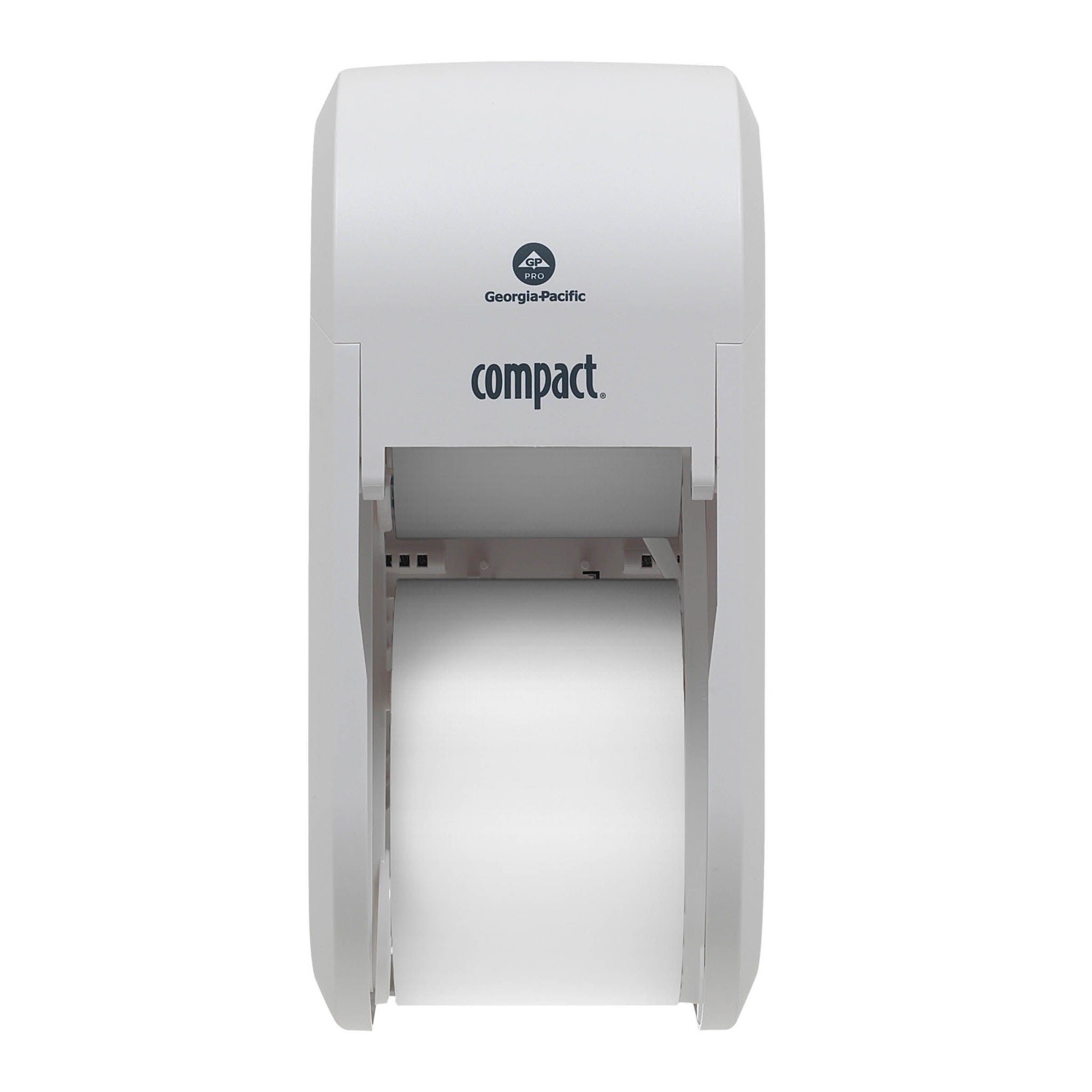Georgia-Pacific Consumer Products LP - 56767A Toilet Tissue Dispenser Compact® Translucent White Stainless Steel Manual 2 Rolls Vertical Mount