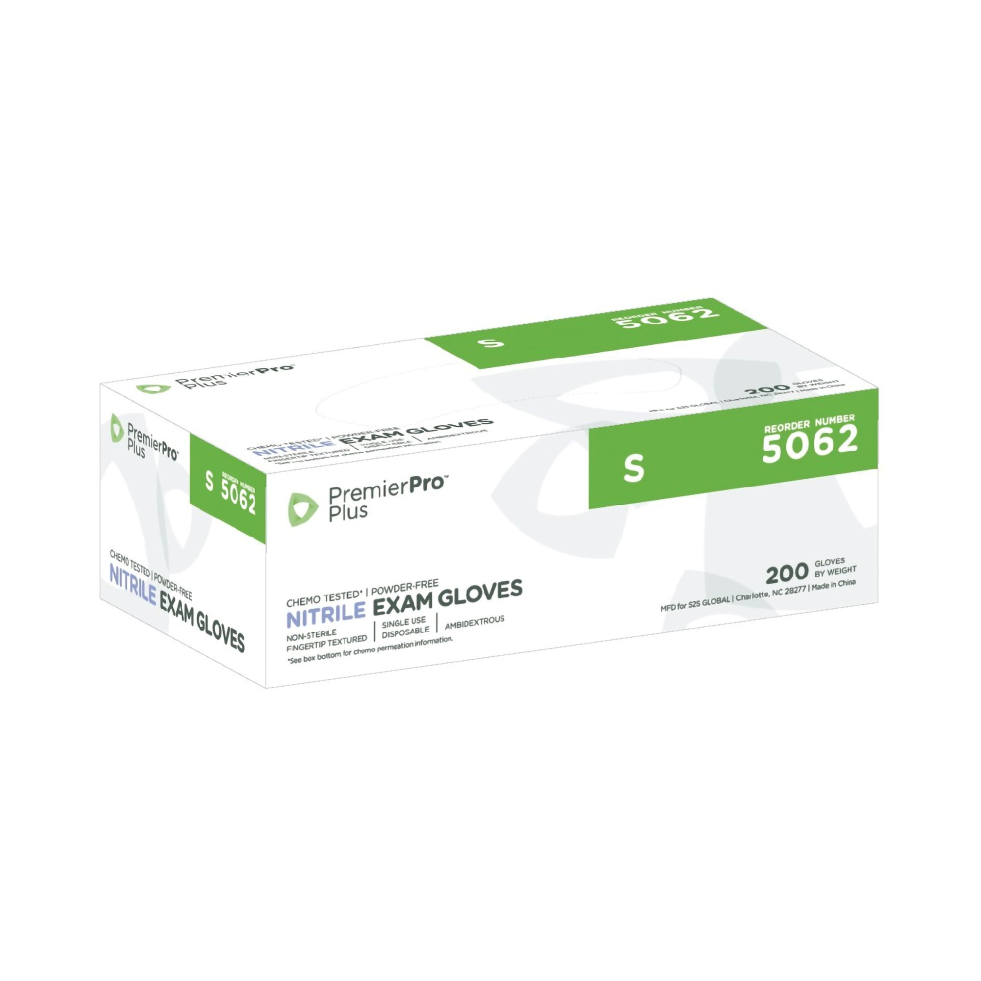 S2S Global 5062 - PremierPro™ Plus Nitrile Exam Glove, Small, Lavender - 200/Box, 2000/Case