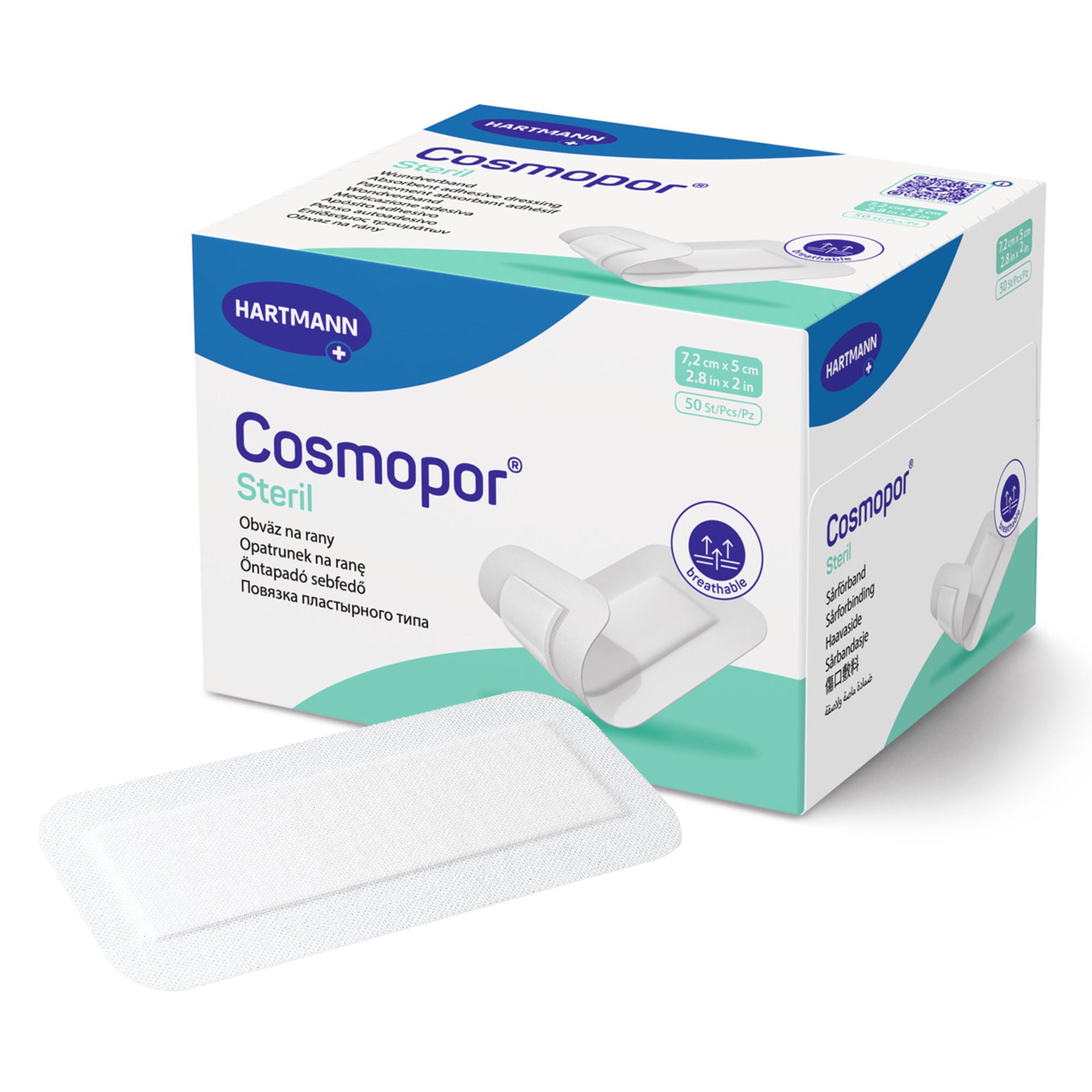 Hartmann - 900800 Island Dressing Cosmopor® Steril 2 X 2.8 Inch Rectangle Sterile Water Resistant Backing