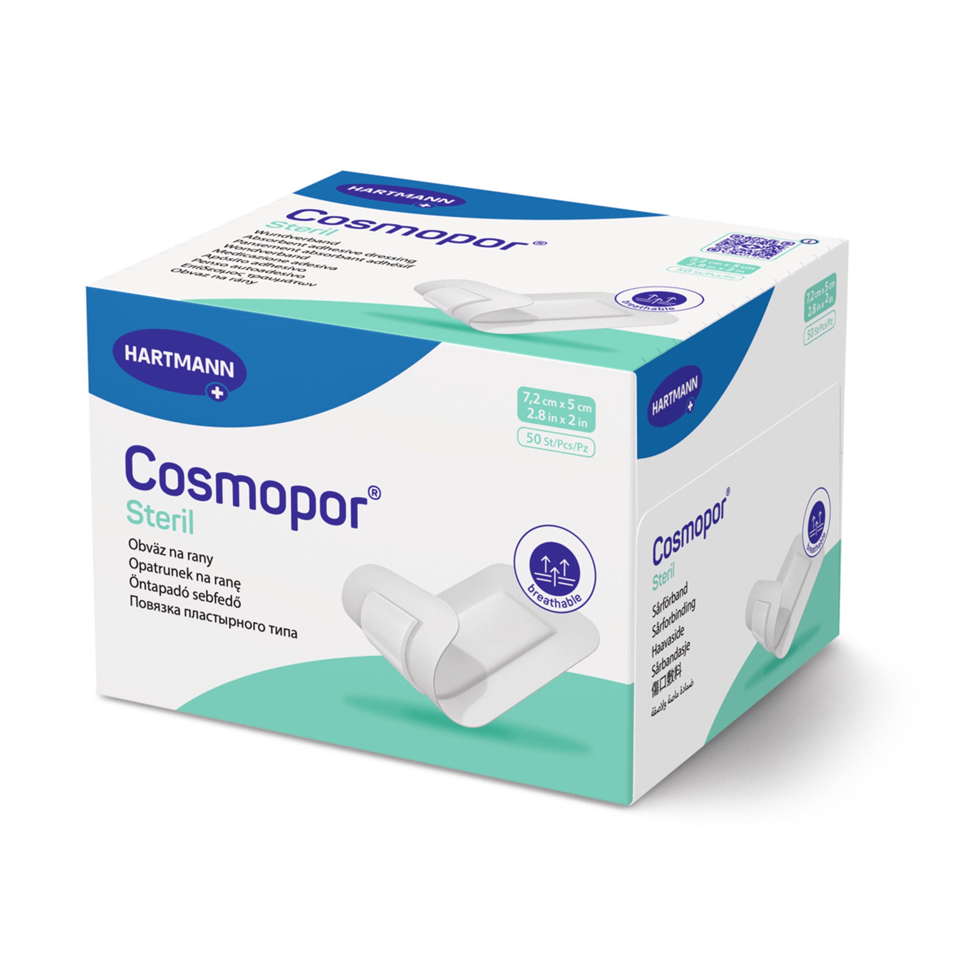 Hartmann - 900800 Island Dressing Cosmopor® Steril 2 X 2.8 Inch Rectangle Sterile Water Resistant Backing