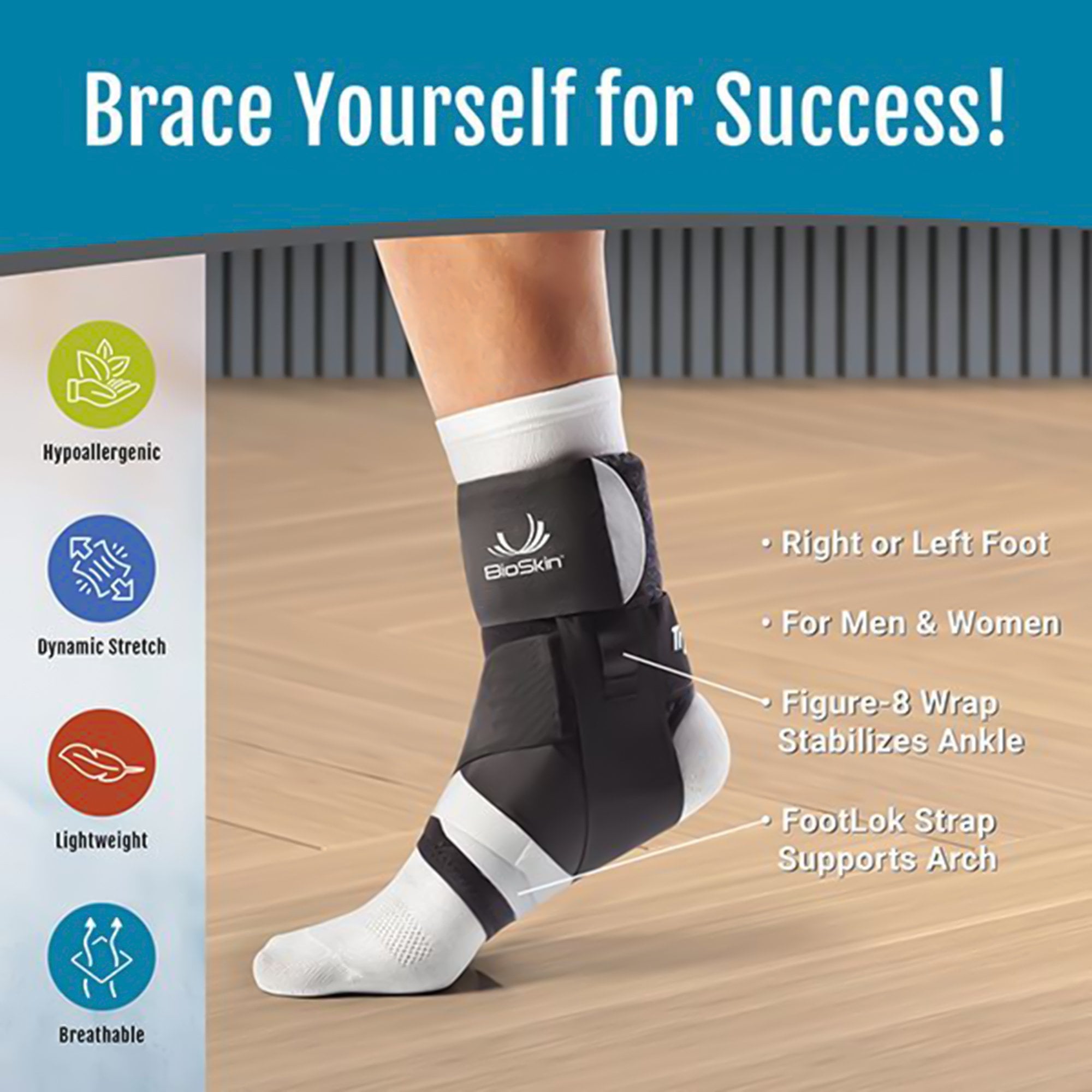 Cropper Medical 53602 - BioSkin® TRILOK™ Ankle Brace, Medium - 1/Each