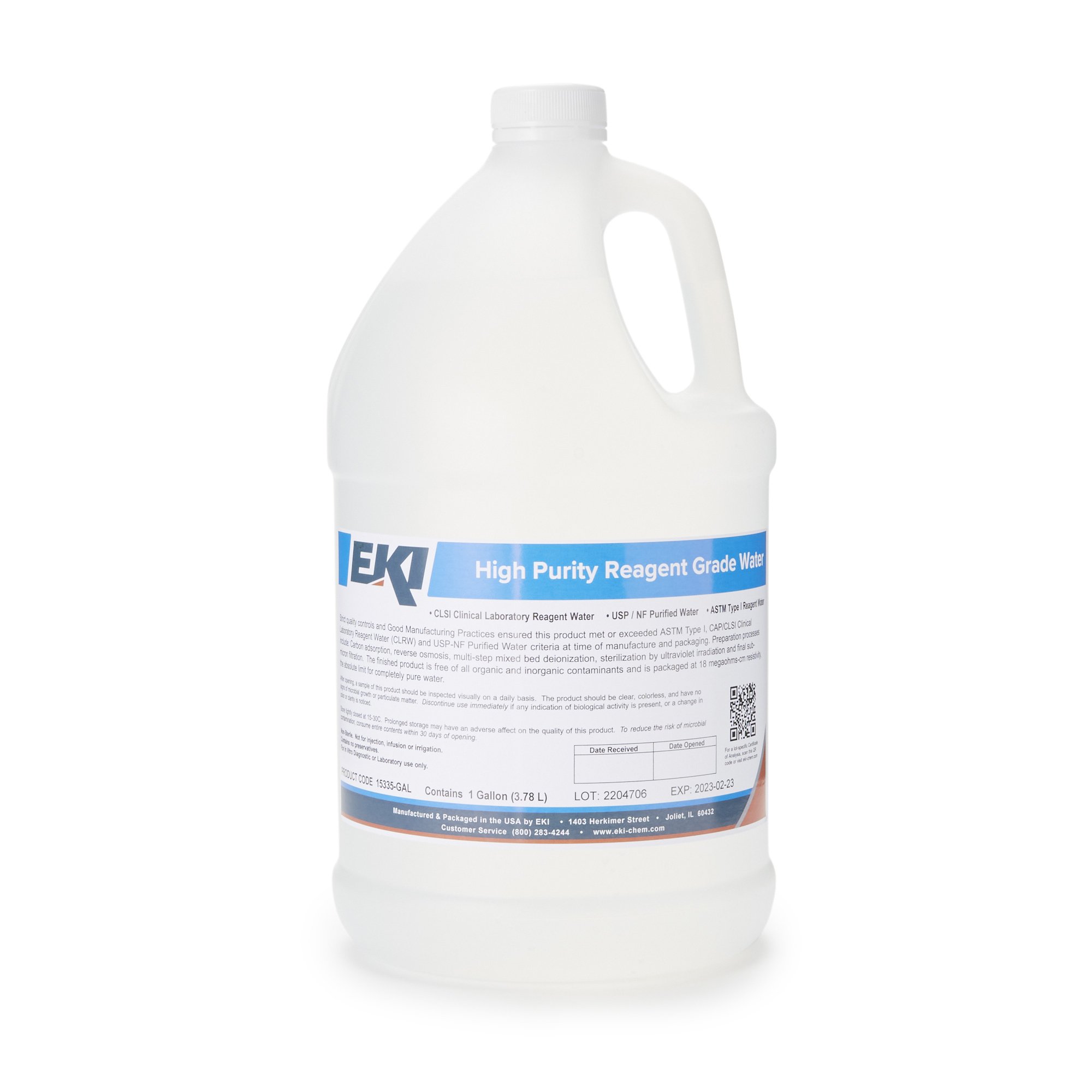 EK Industries Inc 15335-GAL - EKI Deionized Water Chemistry Reagent, 1 Gallon - 1/Each, 4/Case