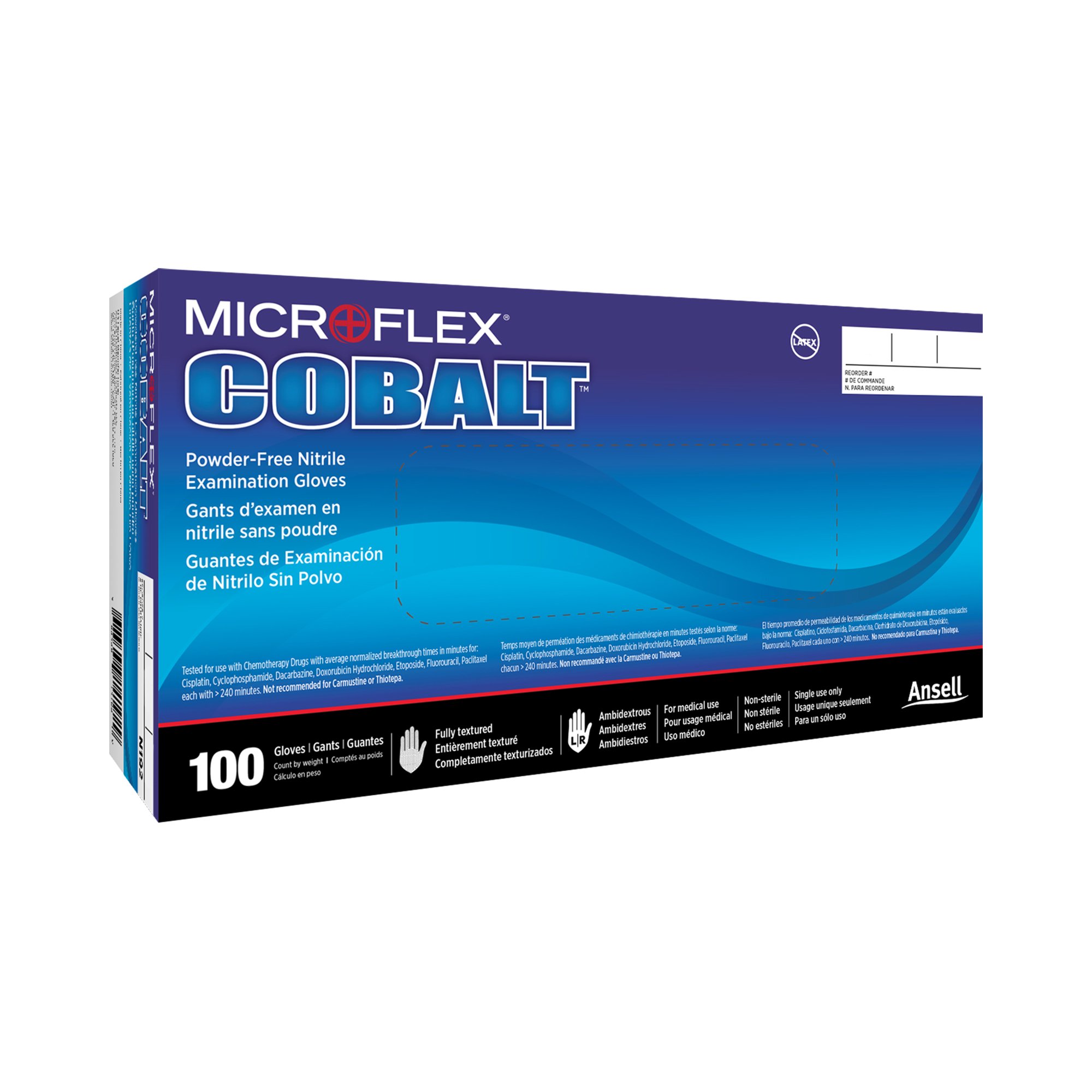 Microflex Medical N191 - Microflex® Cobalt® Nitrile Exam Glove, Small, Blue - 100/Box, 1000/Case