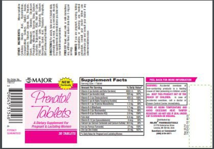 Major Pharmaceuticals - 00904531346 Major® Prenatal Multivitamin / Multi-mineral Supplement