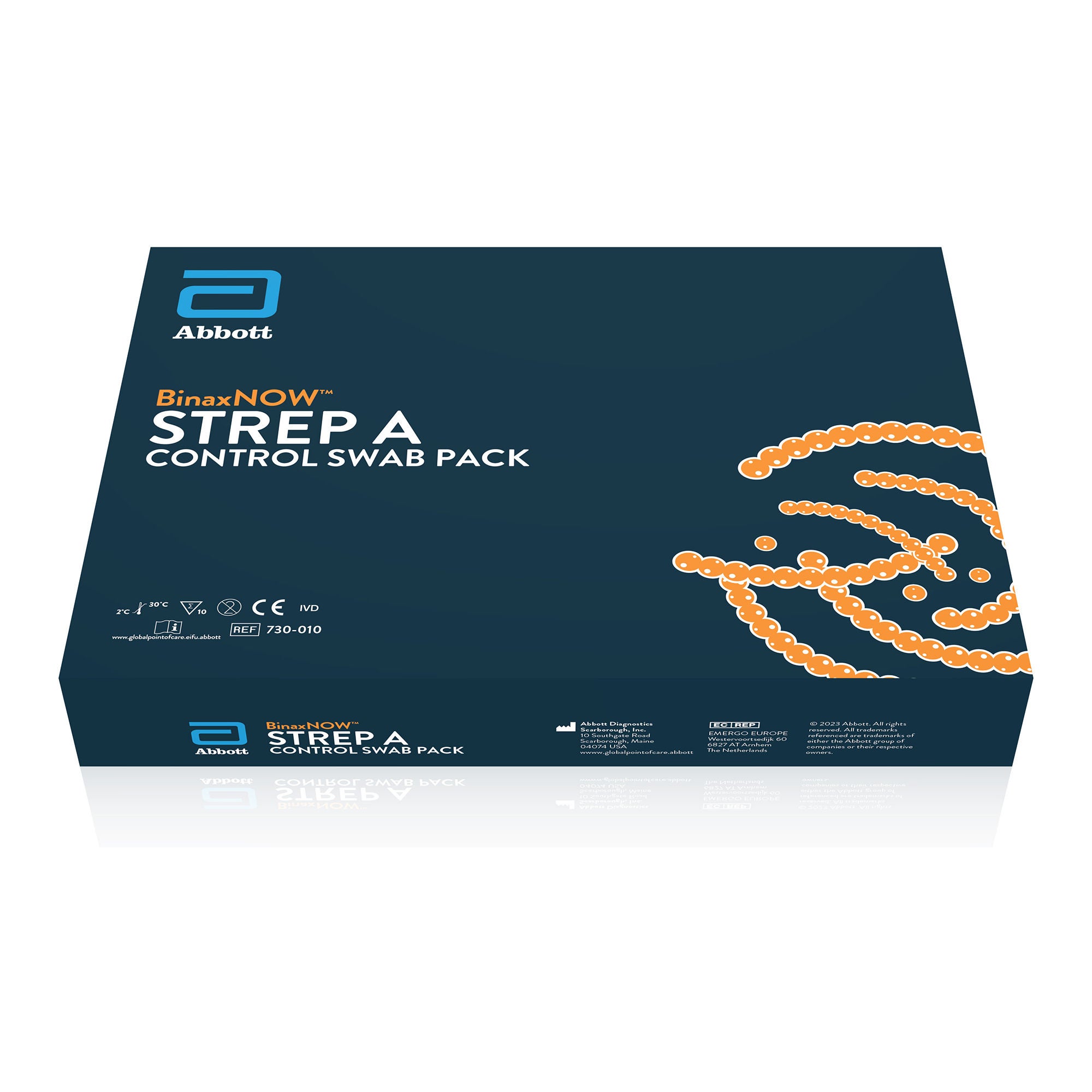 Abbott Rapid Dx North America LLC - 730010 External Control Control BinaxNOW™ Strep A Positive Level / Negative Level 10 Swabs