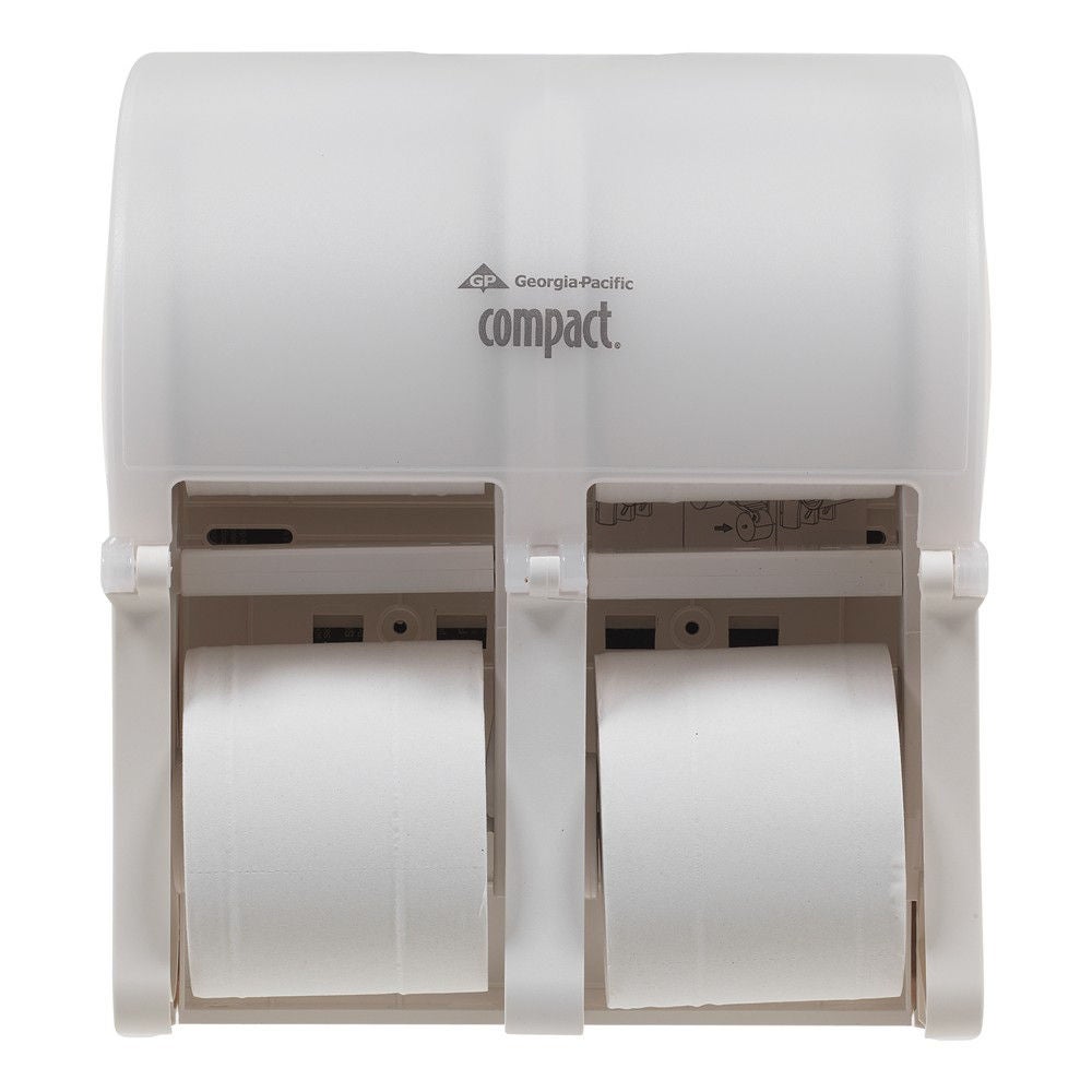 Georgia-Pacific Consumer Products LP - 56747A Toilet Tissue Dispenser Compact® Translucent White Plastic Manual 4 Rolls Wall Mount
