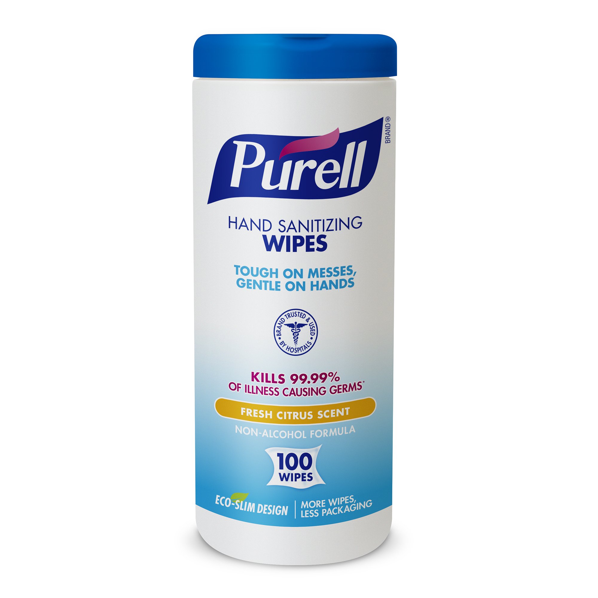 GOJO 9111-12 - Purell® Sanitizing Skin Wipe, Benzalkonium Chloride, Canister - 100/Canister, 1200/Case