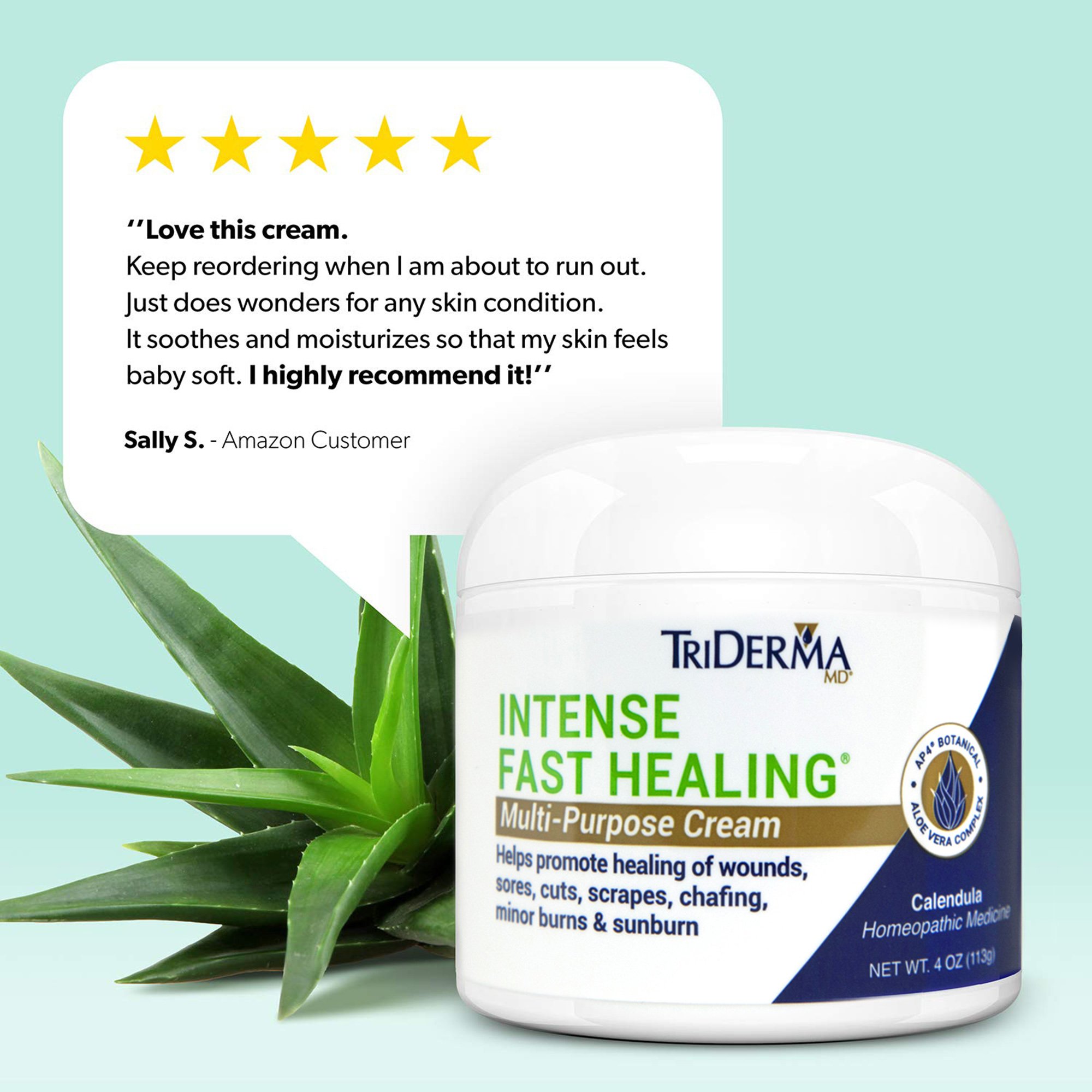 Triderma 09041 - TriDerma® MD Intense Fast Healing® Moisturizer, 4-ounce Jar, Unscented - 1/Each, 64/Case